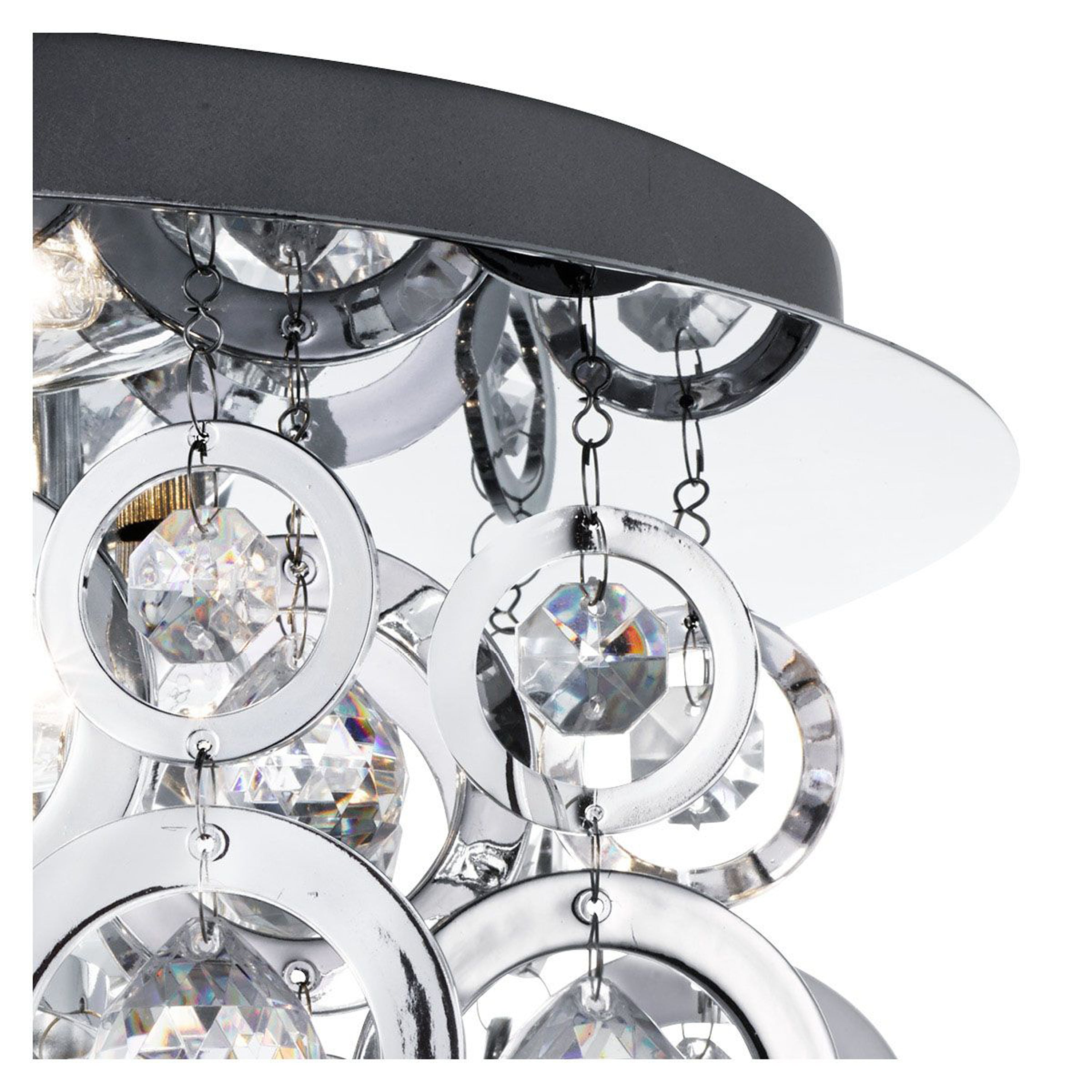 Searchlight Nova 3 Chrome Flush Ceiling Light