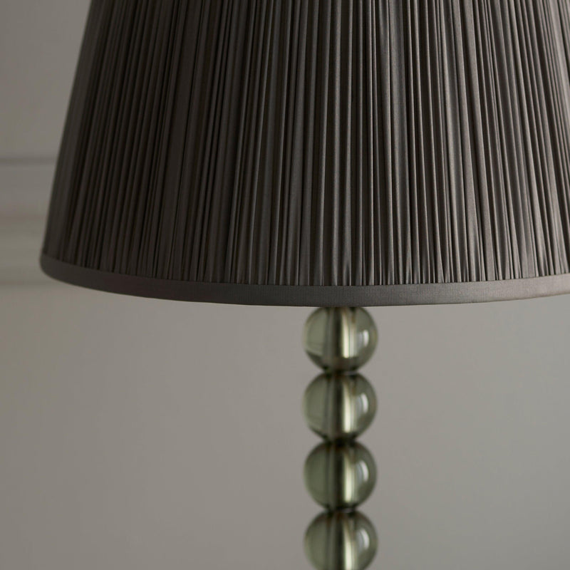 Adelie Green Crystal Glass Table Lamp With Charcoal Shade