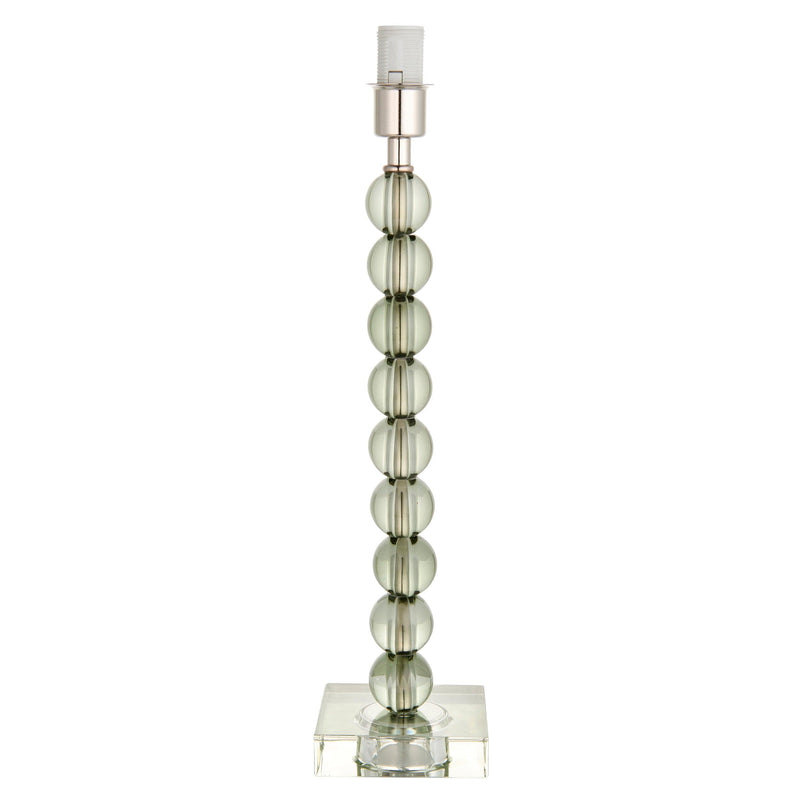 Adelie Green Crystal Glass Table Lamp - Silver 12" Shade