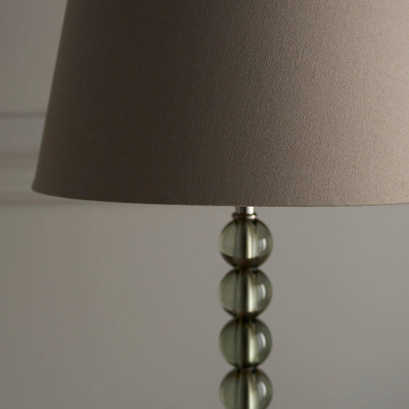 Adelie Grey/Green Crystal Glass Table Lamp With Grey Shade