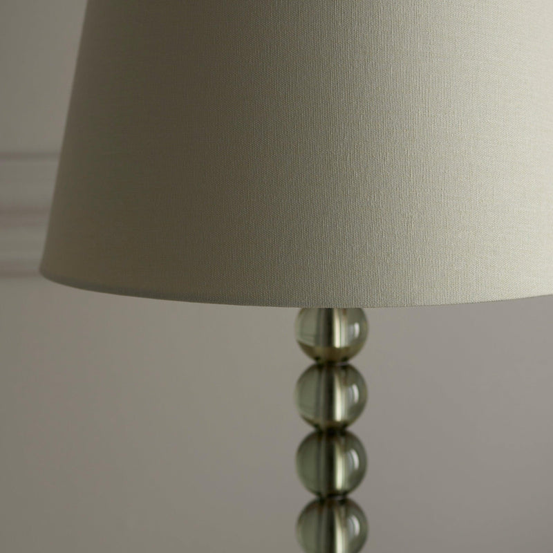 Adelie Grey/Green Crystal Glass Table Lamp With Ivory Shade