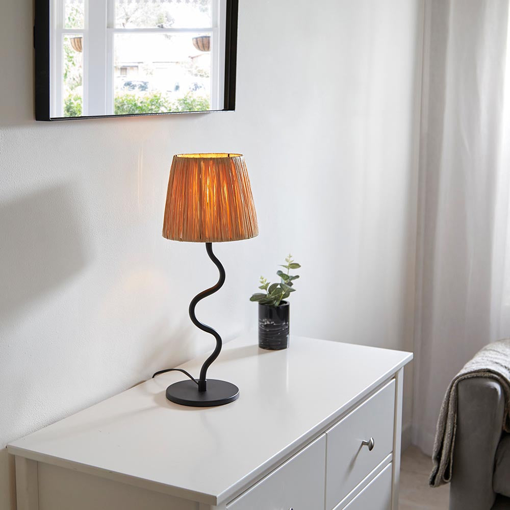 Wriggle Modern Black Table Lamp