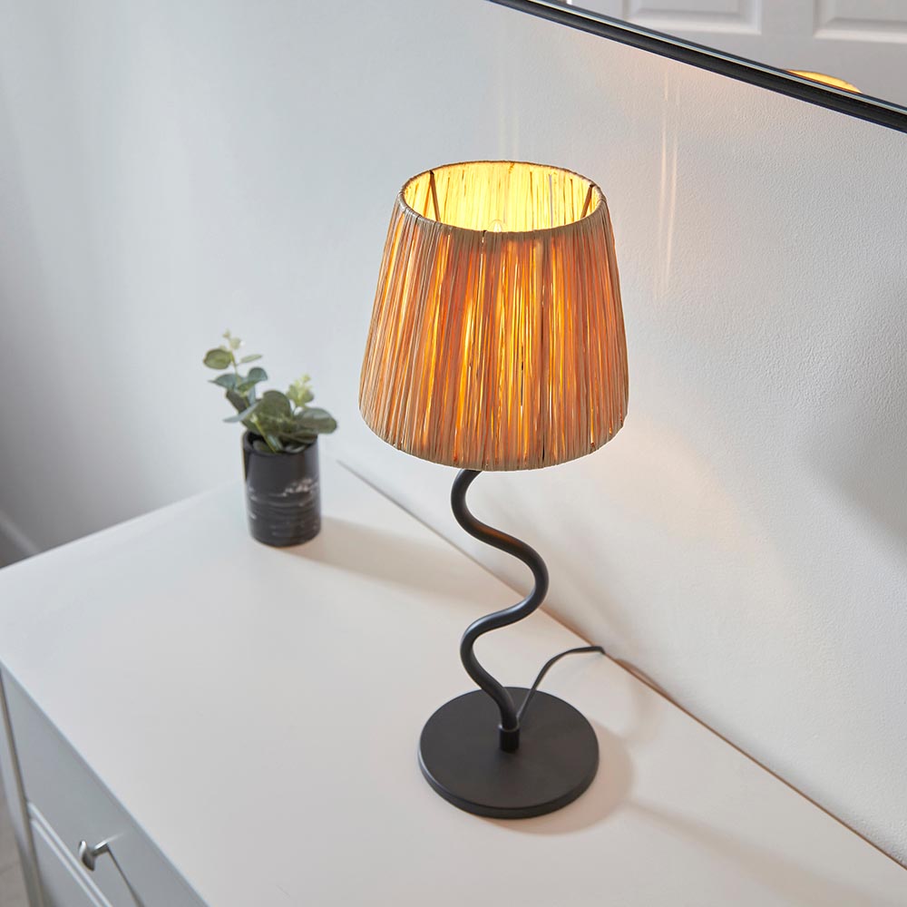Wriggle Modern Black Table Lamp