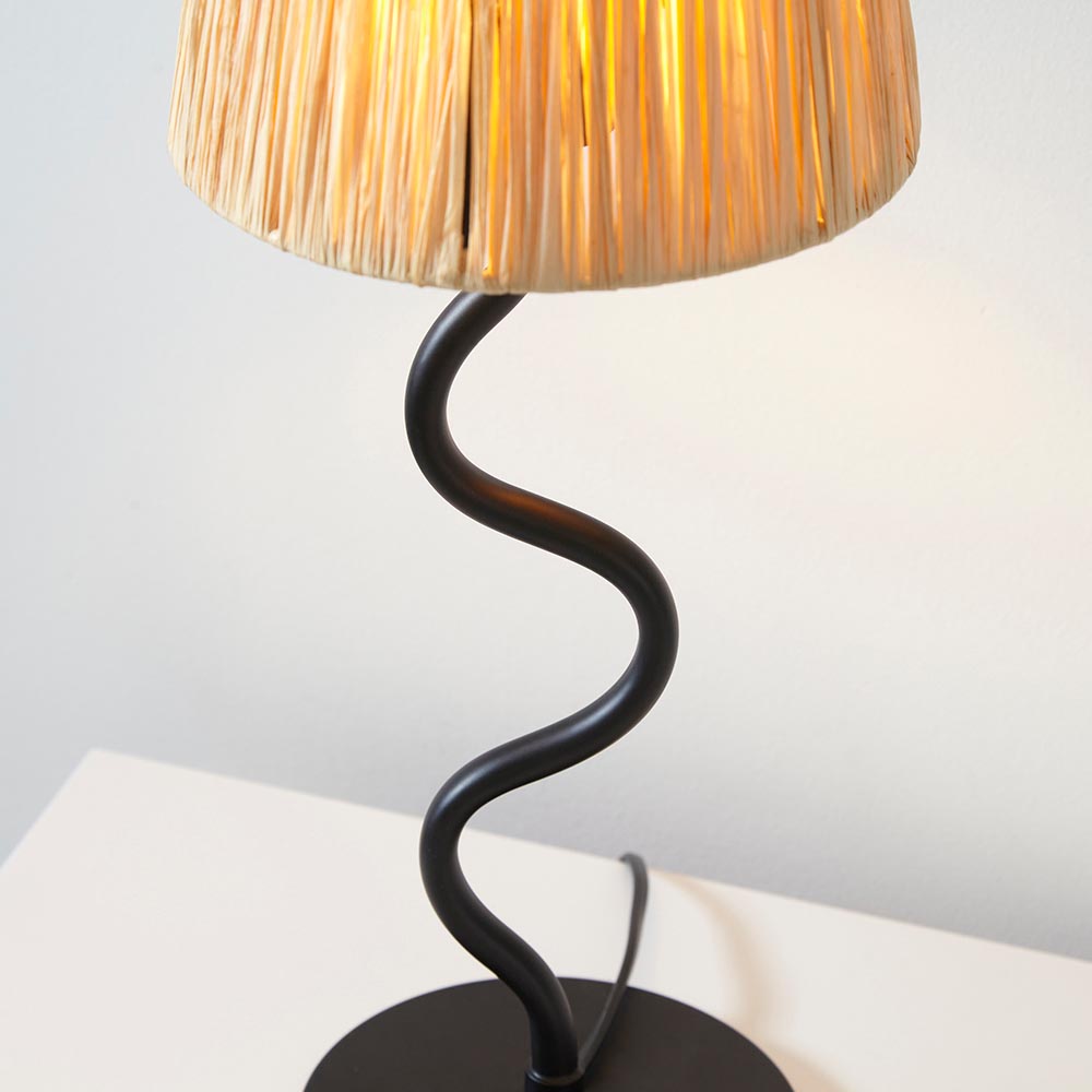 Wriggle Modern Black Table Lamp