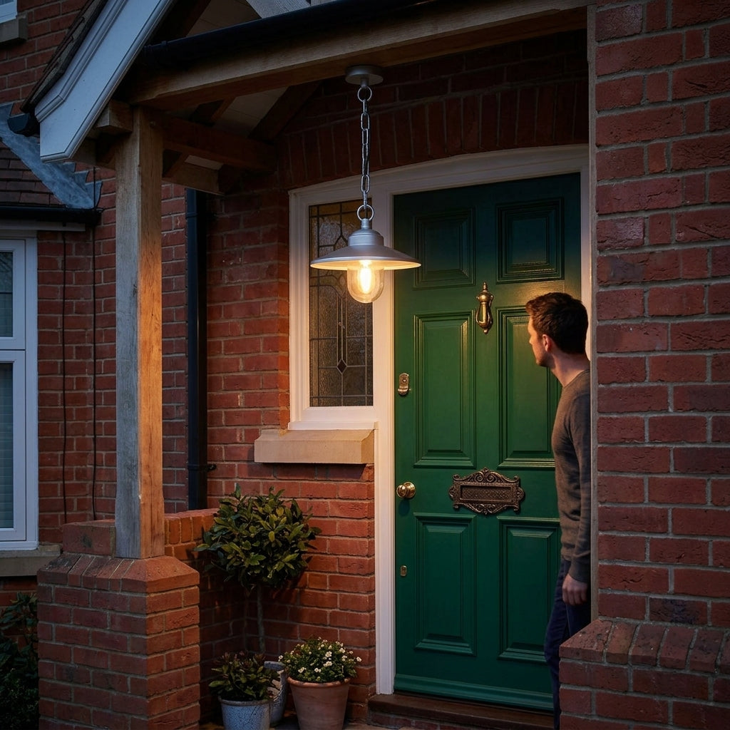 Elstead Klampenborg Silver Outdoor Pendant Light