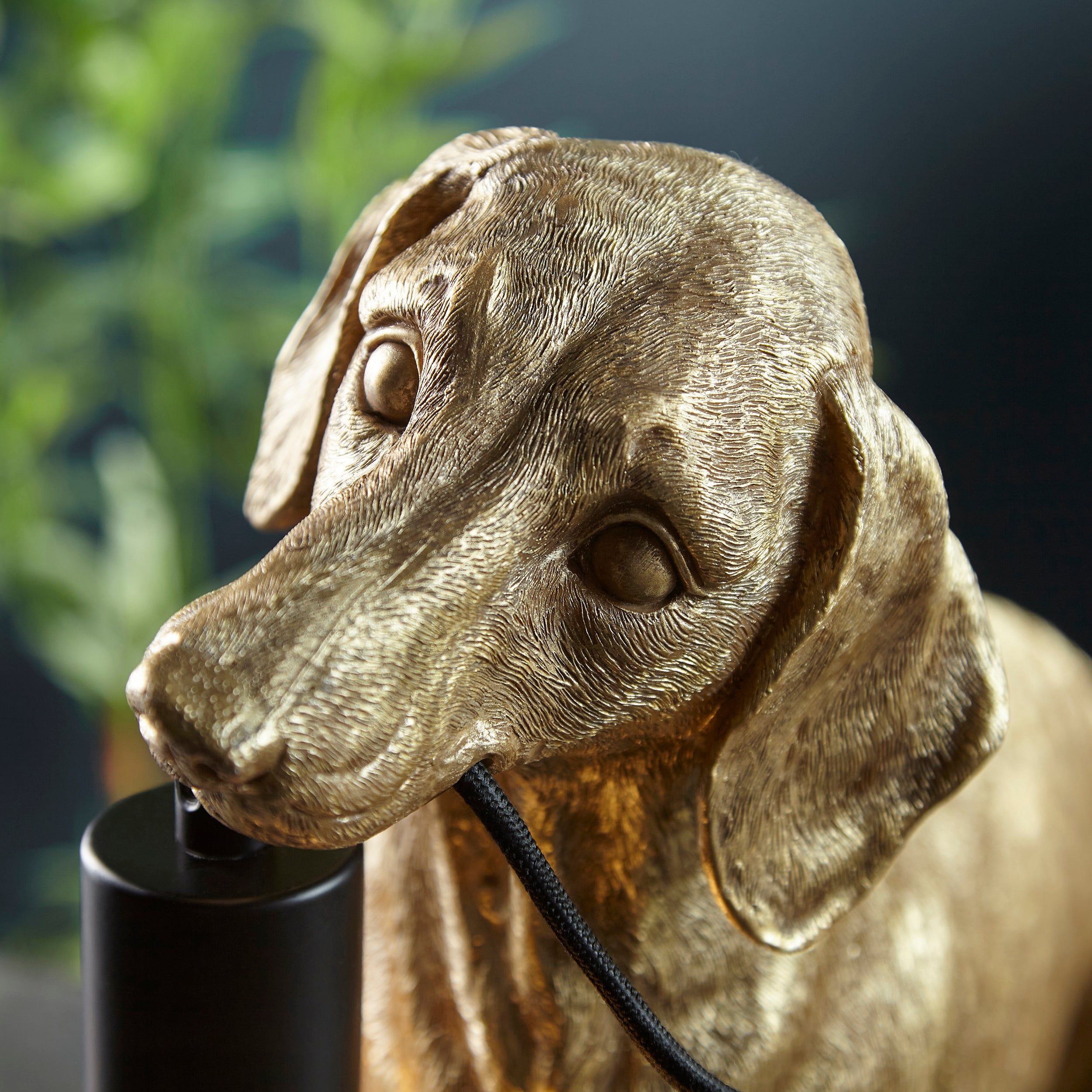 Dachshund Gold Dog Table Lamp