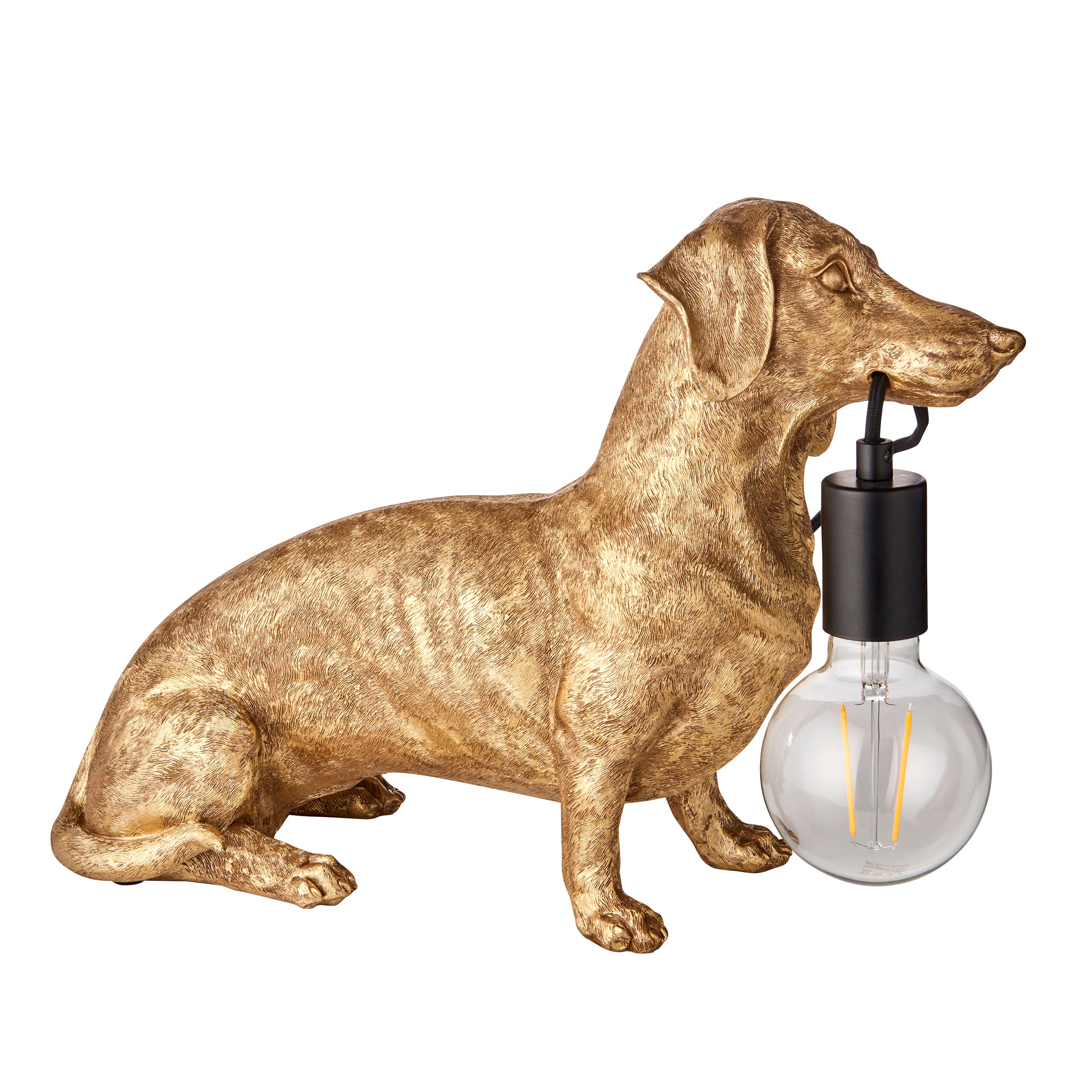 Dachshund Gold Dog Table Lamp