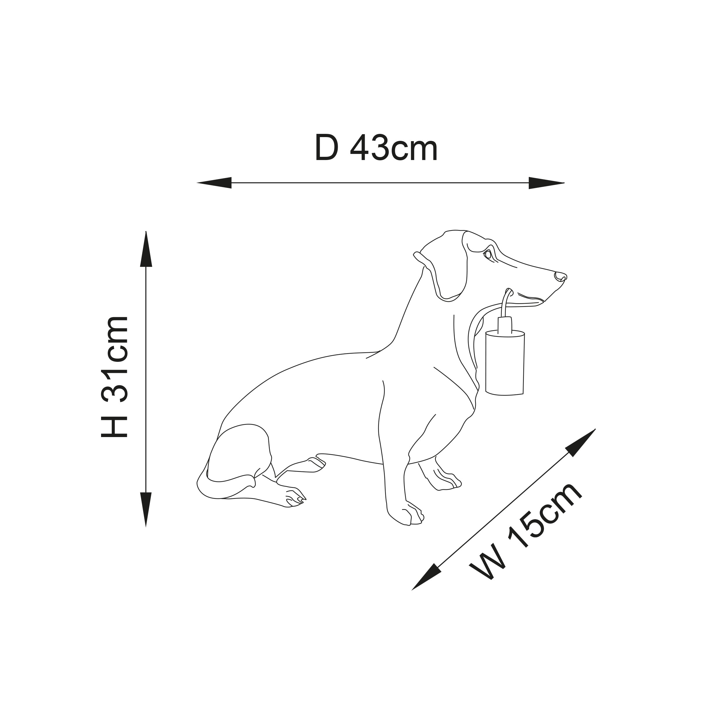 Dachshund Gold Dog Table Lamp