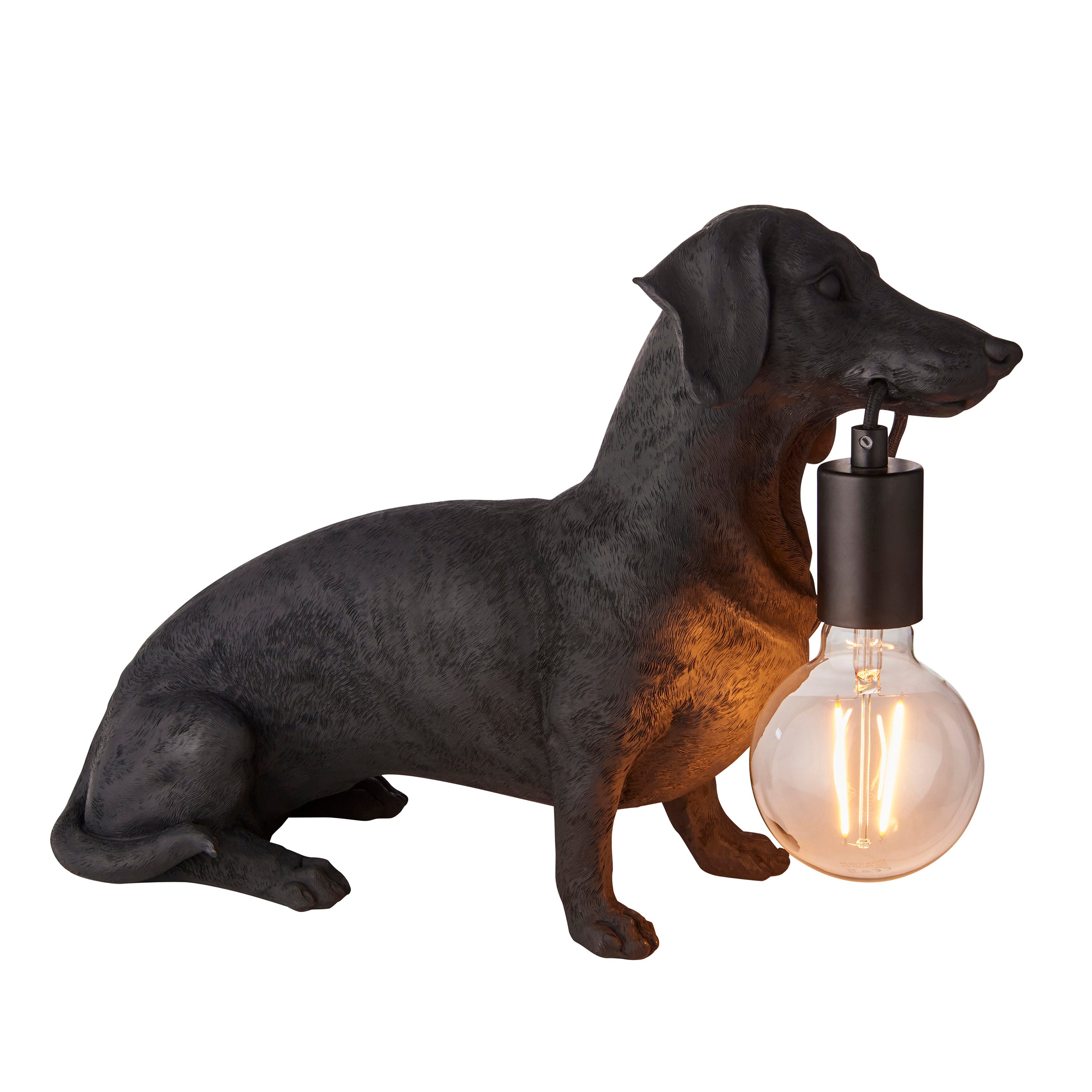 Dachshund Black Dog Table Lamp 101188 by Endon Lighting