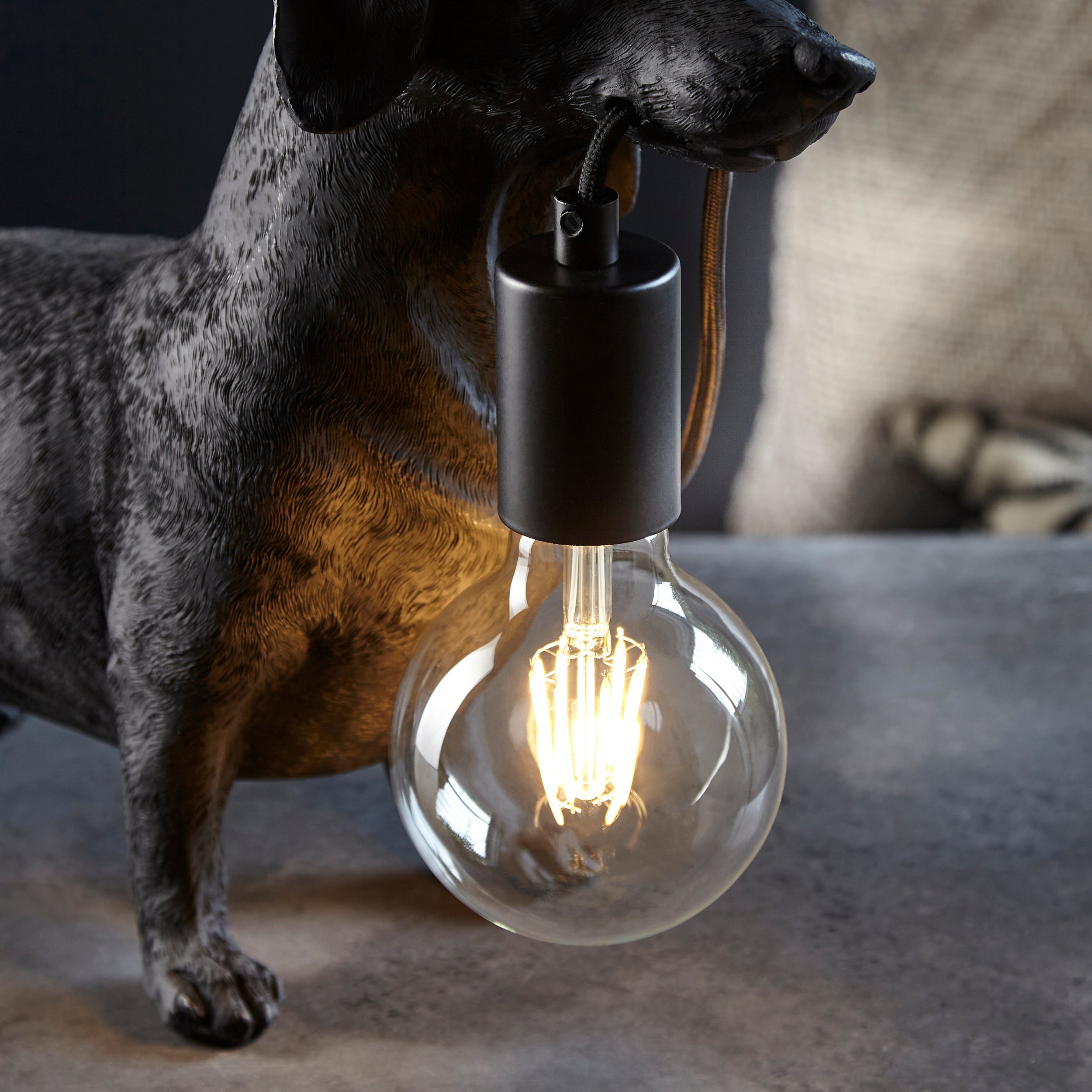 Dachshund Black Dog Table Lamp