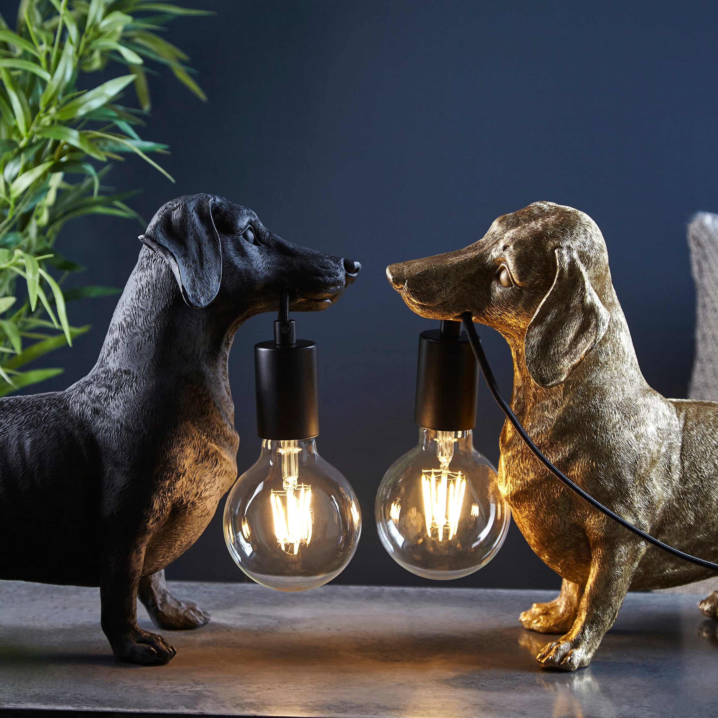 Dachshund Black Dog Table Lamp