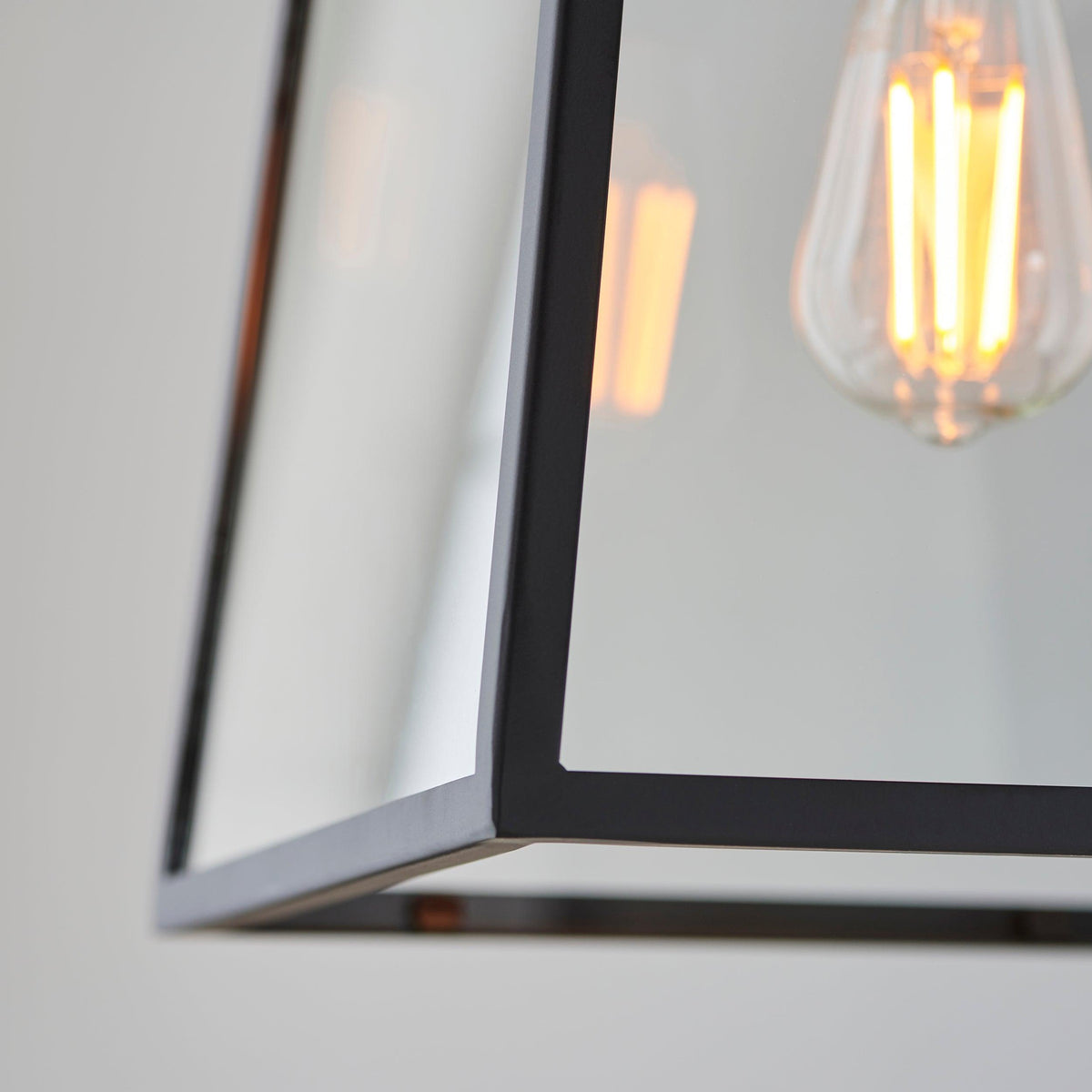 Hurst 1 Light Black Framed Clear Glass Ceiling Pendant-warehouse-180926