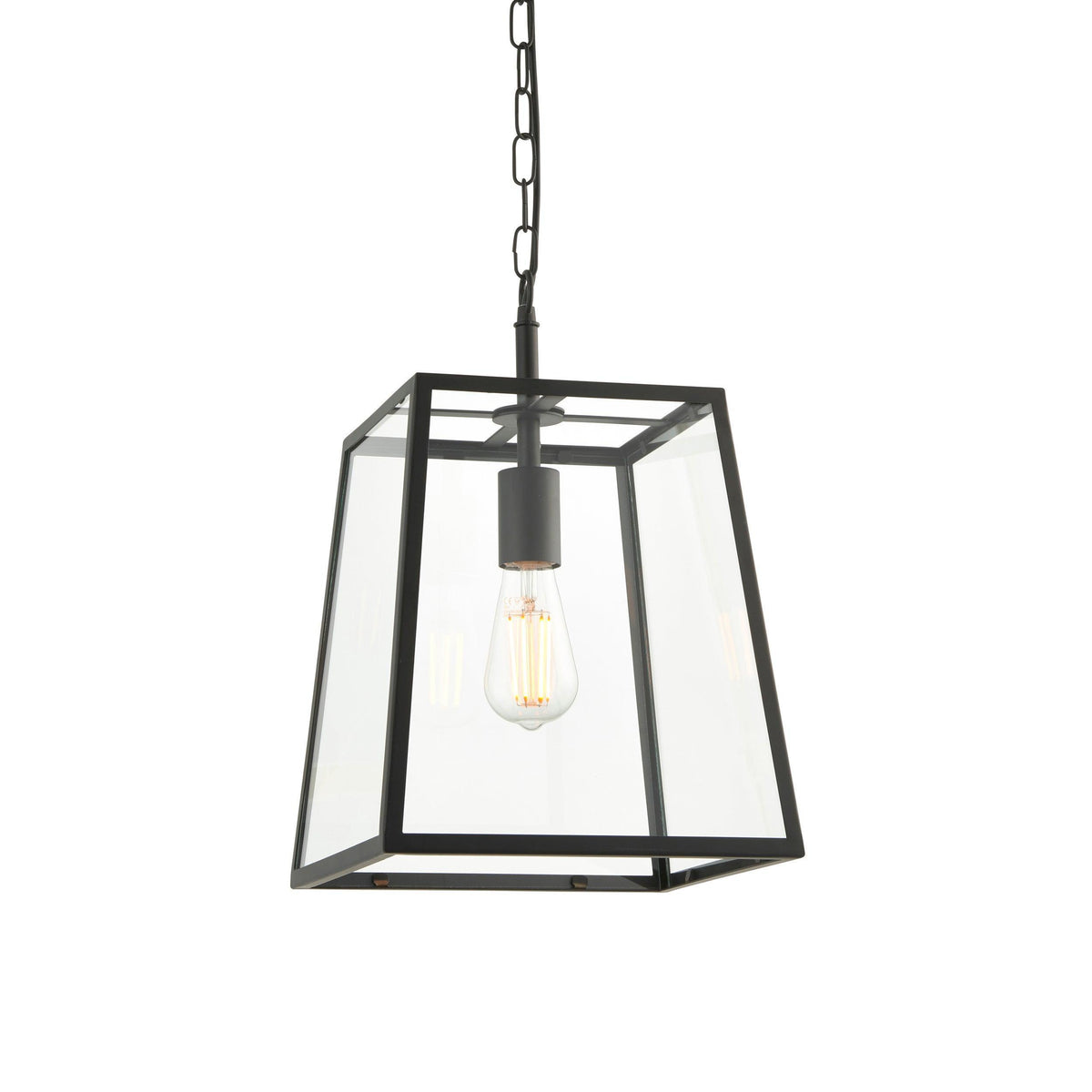 Hurst 1 Light Black Framed Clear Glass Ceiling Pendant-warehouse-180926
