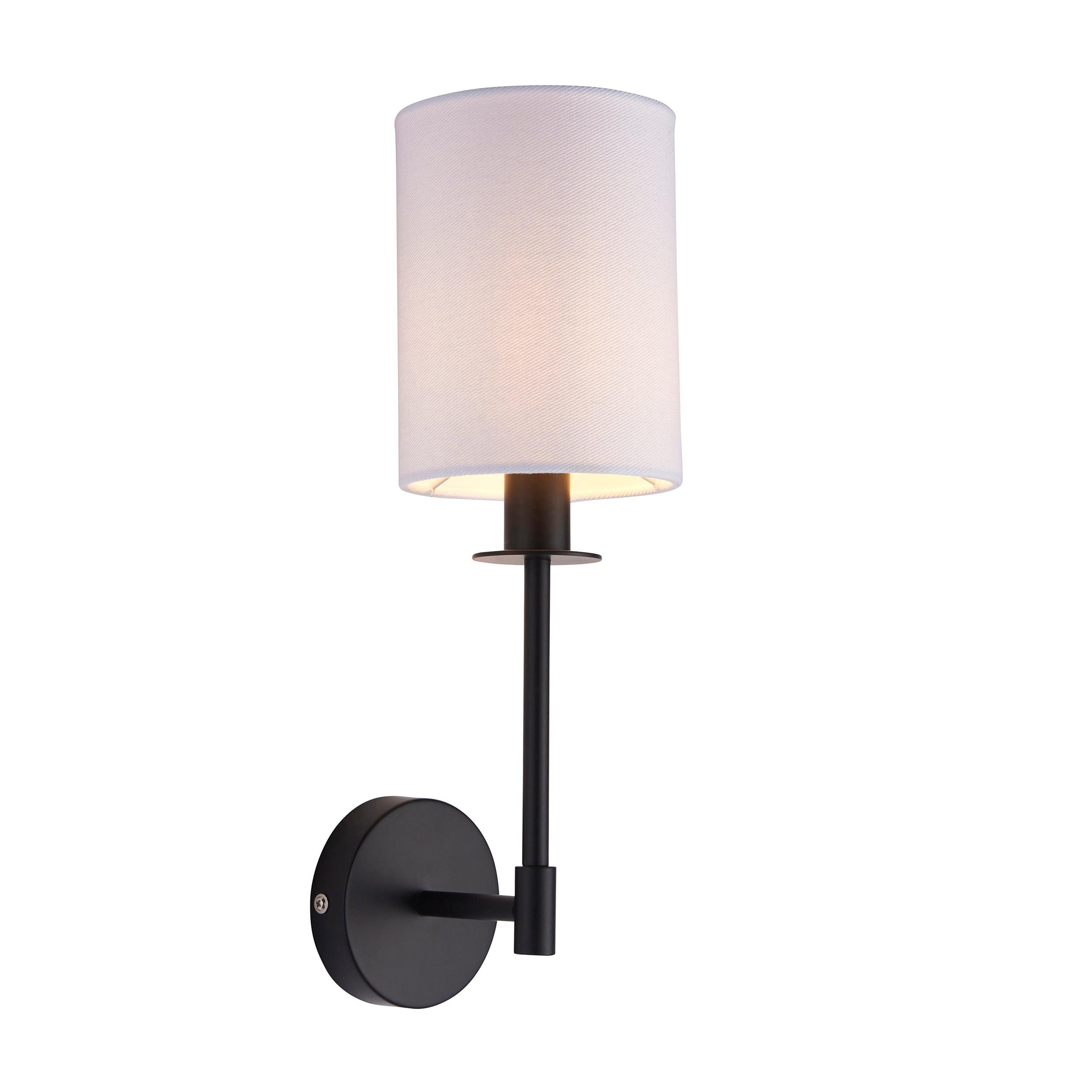 Sancerre Black Wall Light White Shade
