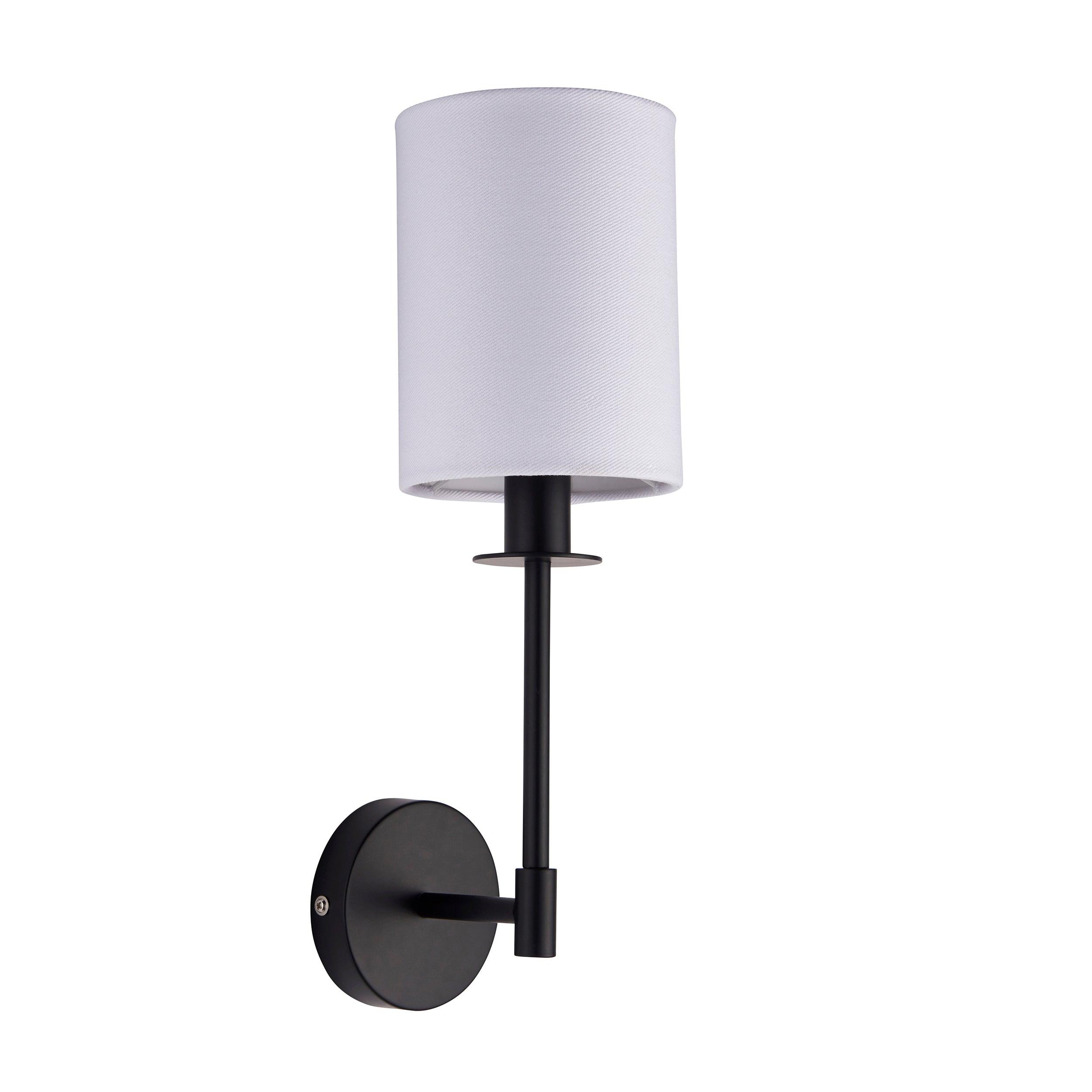 Sancerre Black Wall Light White Shade