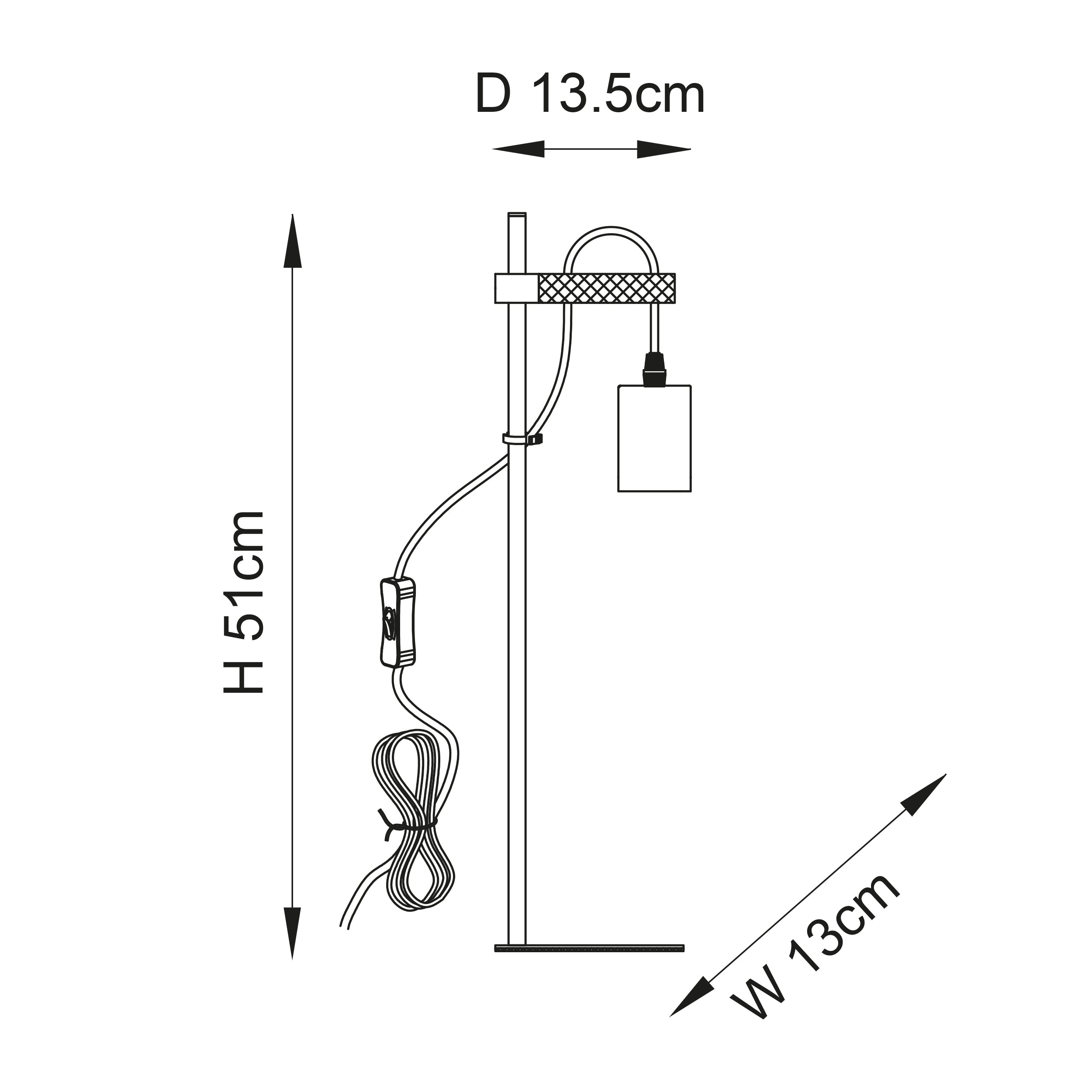 Sven Black Metal & Wood Table Lamp-OPEN-BOX