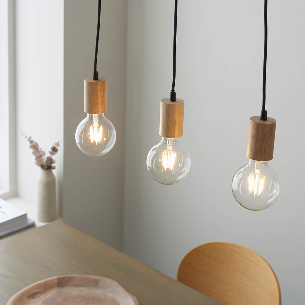 Sven 3 Light Wooden Linear Pendant
