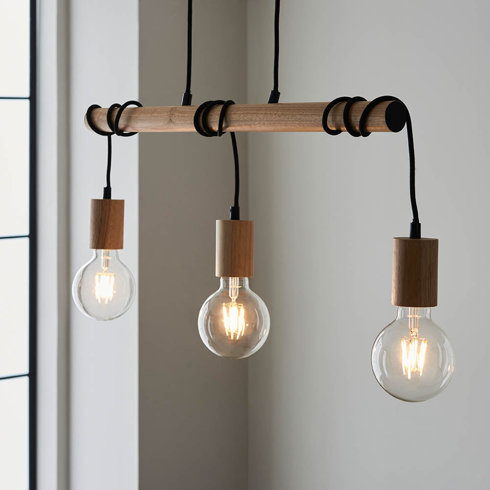 Sven 3 Light Wooden Linear Pendant