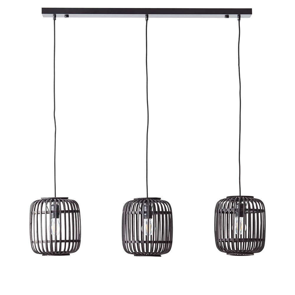 Mathias Black Bamboo 3 Light Linear Pendant