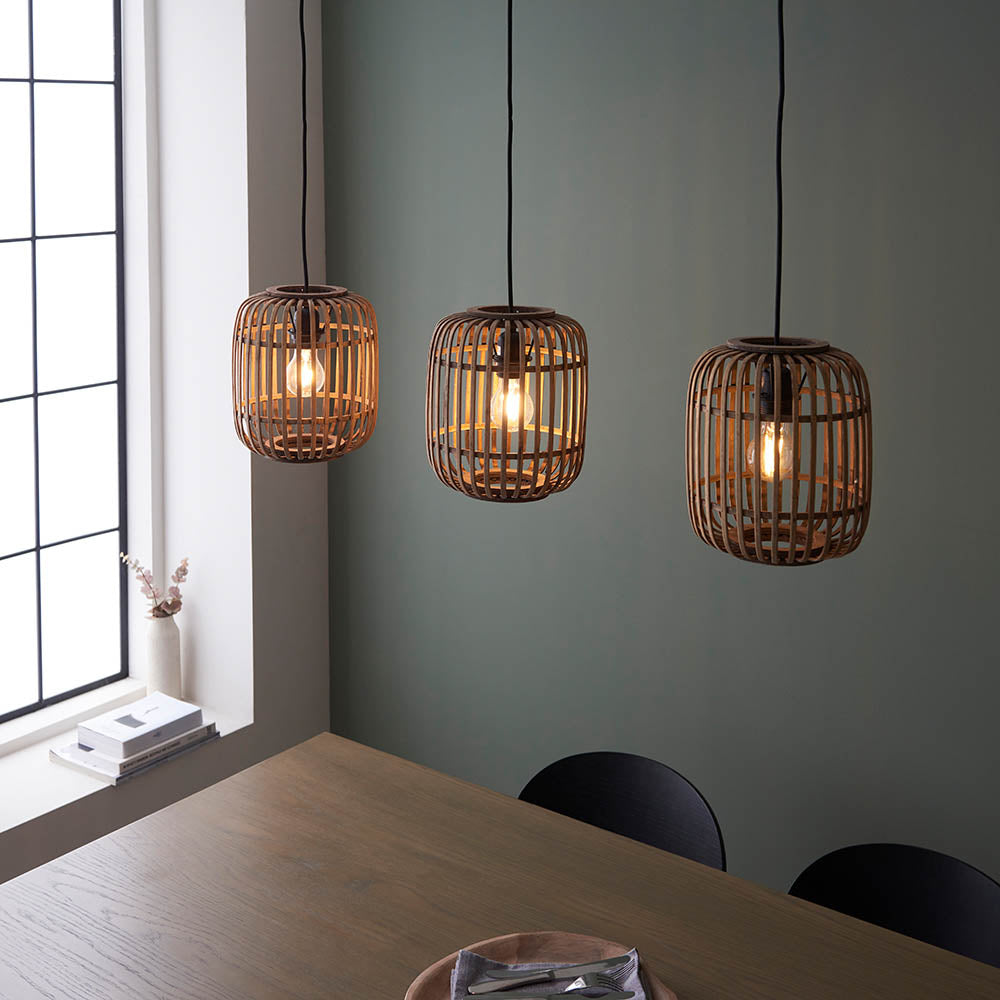 Mathias Natural Bamboo 3 Light Linear Pendant