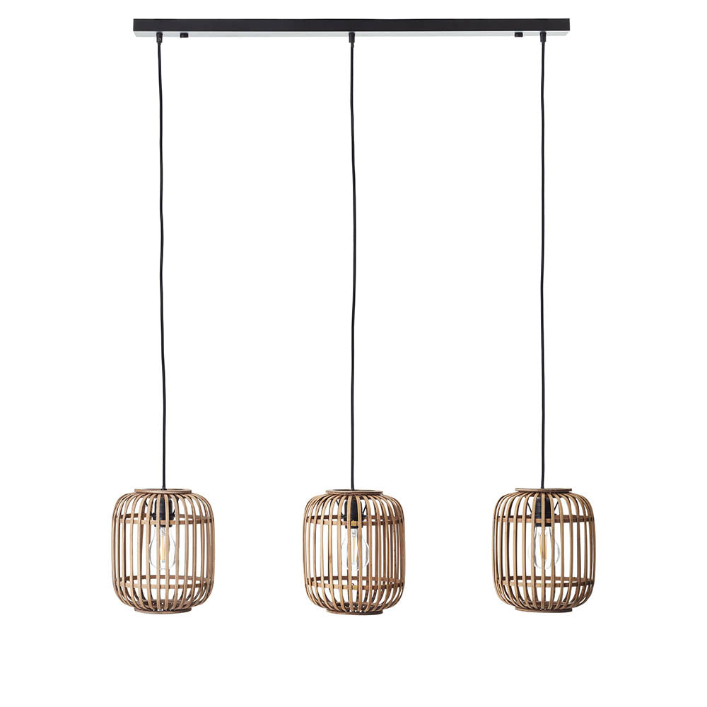 Mathias Natural Bamboo 3 Light Linear Pendant