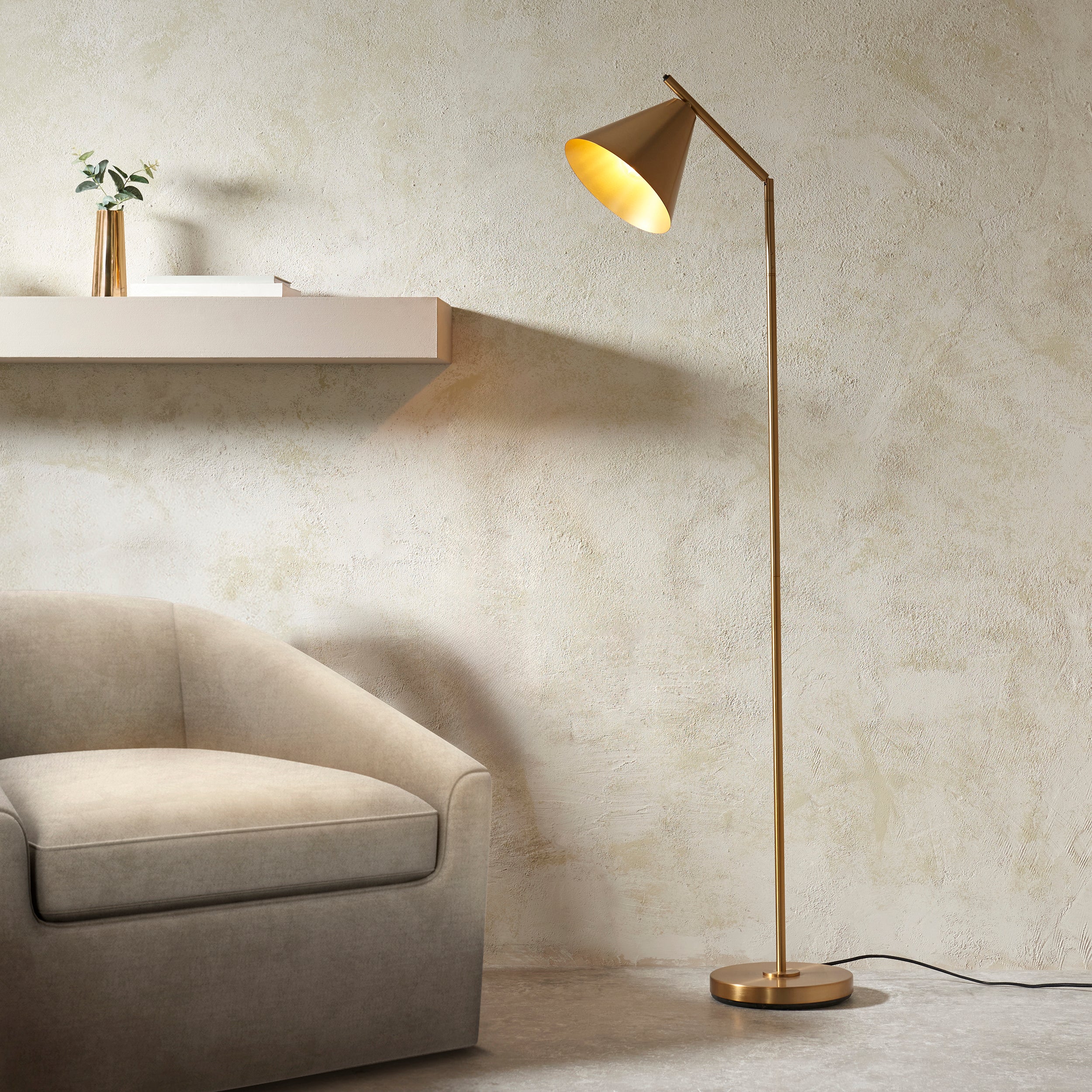 Cape Brass Task Floor Lamp