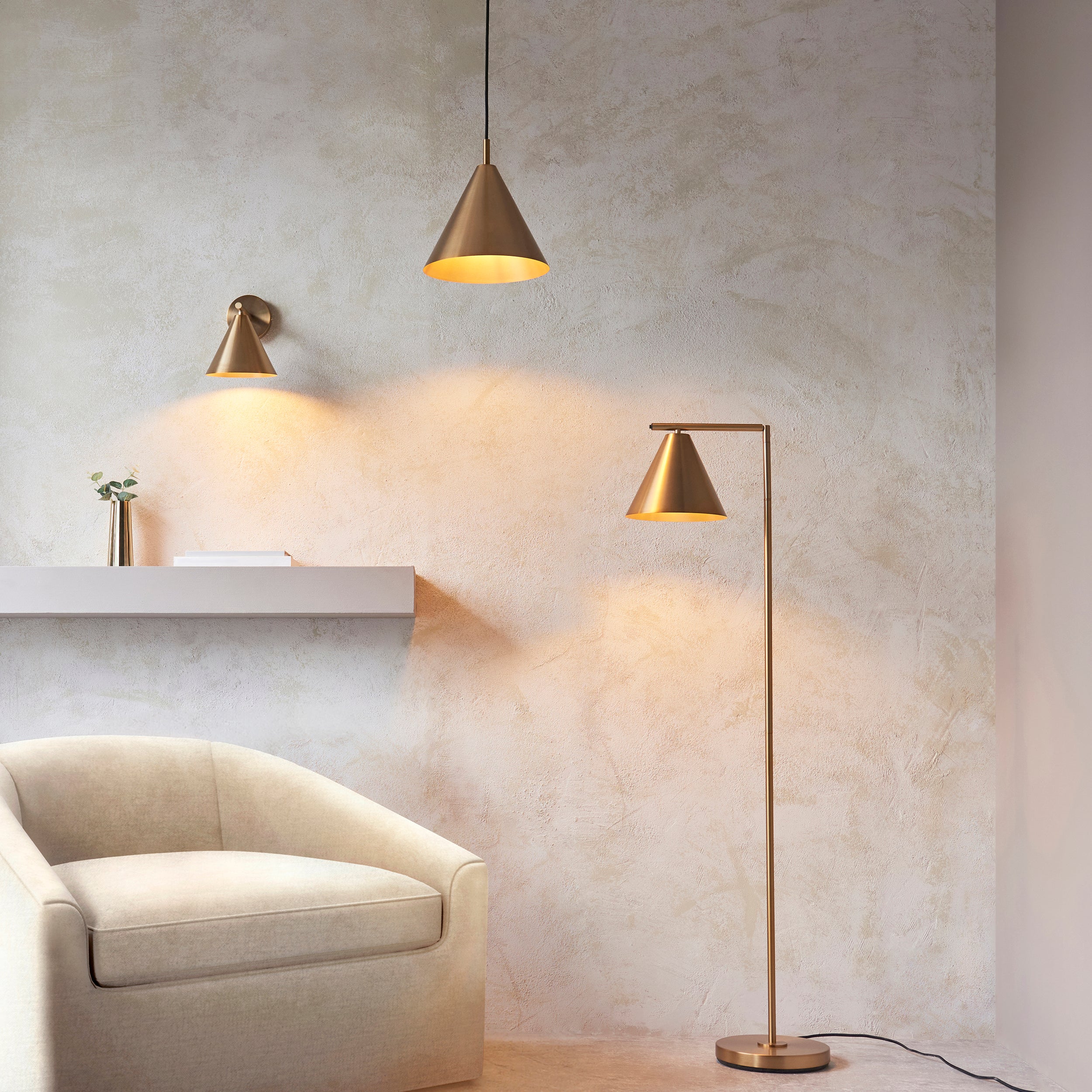 Cape Brass Task Floor Lamp