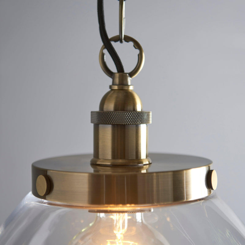 Hansen Grand Brass Pendant Ceiling Light_fixing close-up