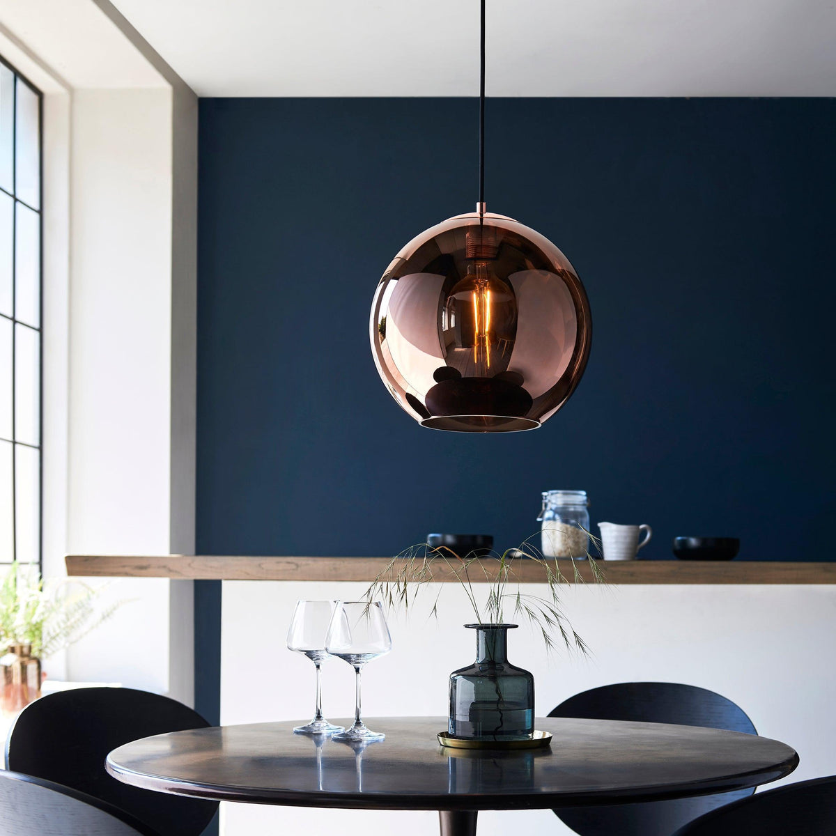 Boli Copper Mirrored Glass Ceiling Pendant-OB-180926