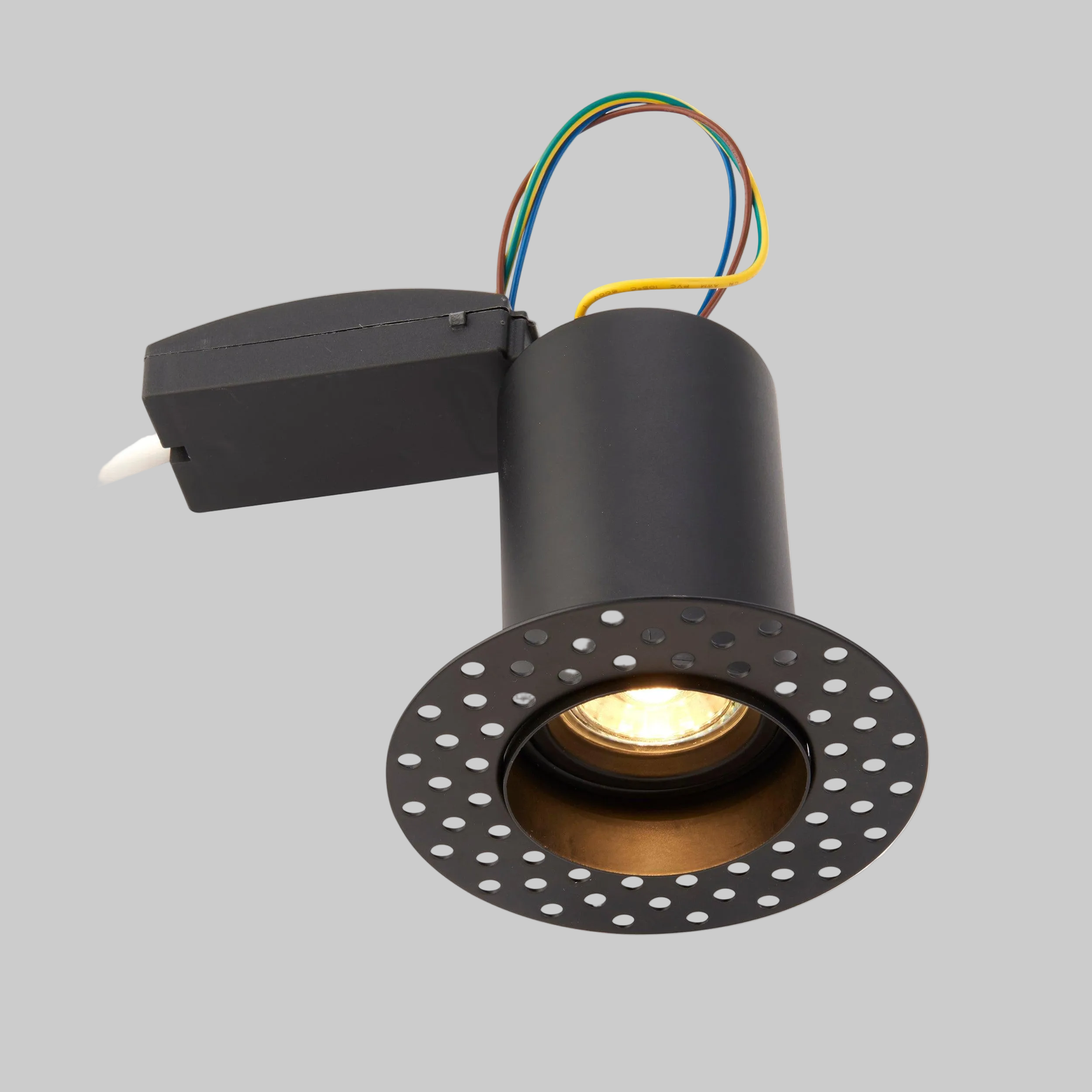 Ravel Trimless Fire Rated Downlight Black Recessed Light by Saxby Lighting — suits kitchens, living rooms & bedrooms