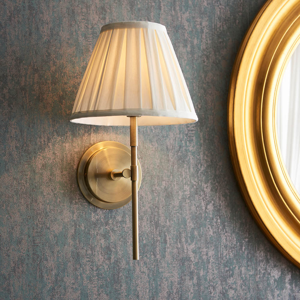 Rennes Brass Wall Light & Cream 10" Carla Shade