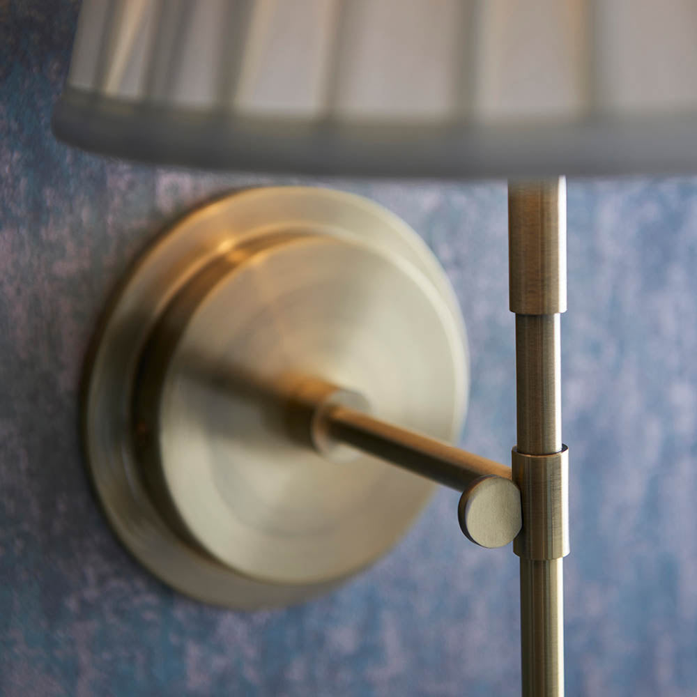 Rennes Brass Wall Light & Cream 10" Carla Shade