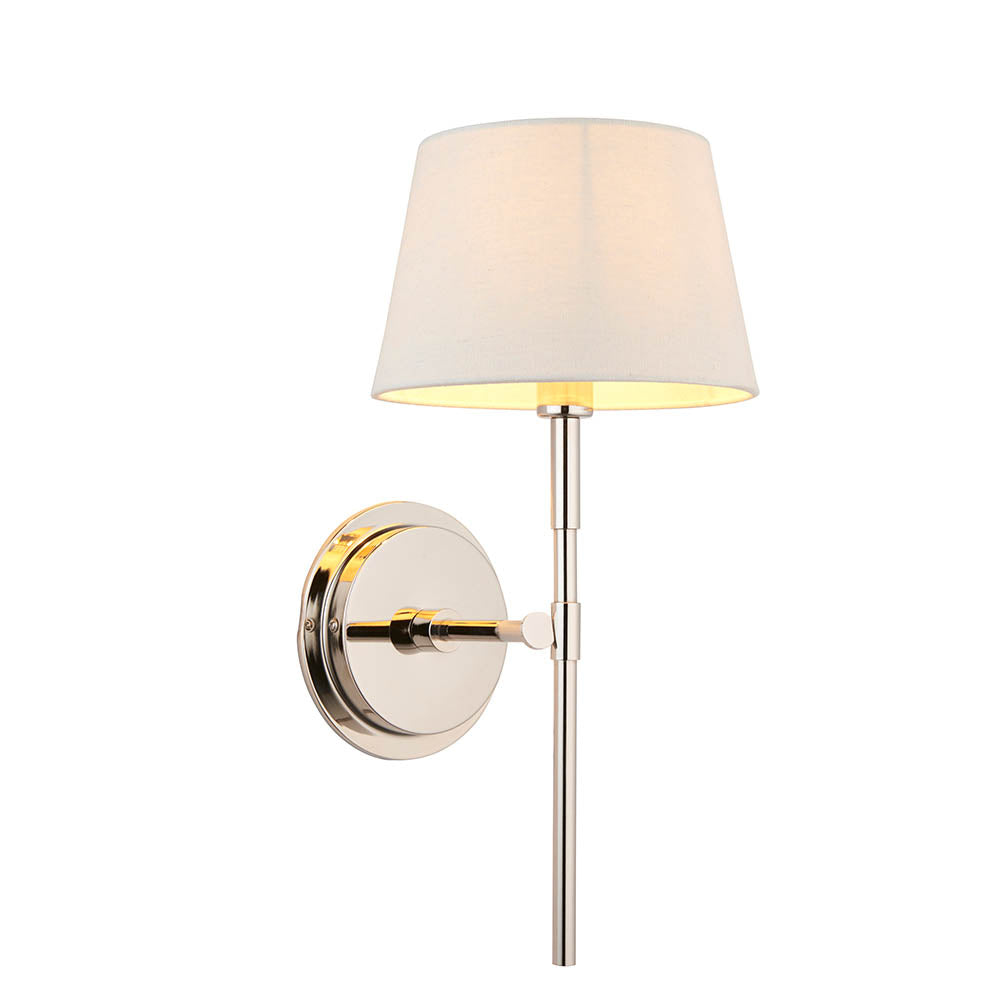 Rennes Nickel Wall Light & Ivory 8" Carla Shade 103358 by Endon Lighting