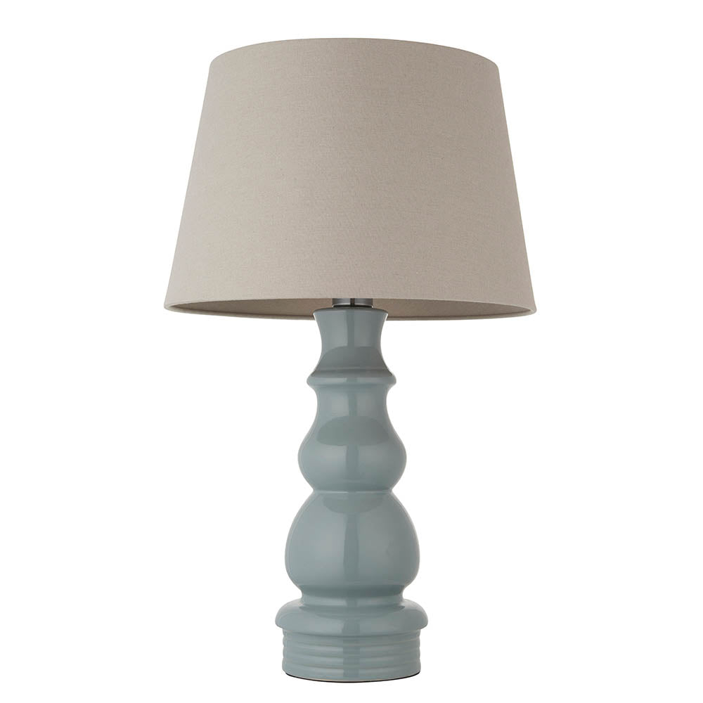 Provence Ceramic Grey Table Lamp - Cici Linen Shade