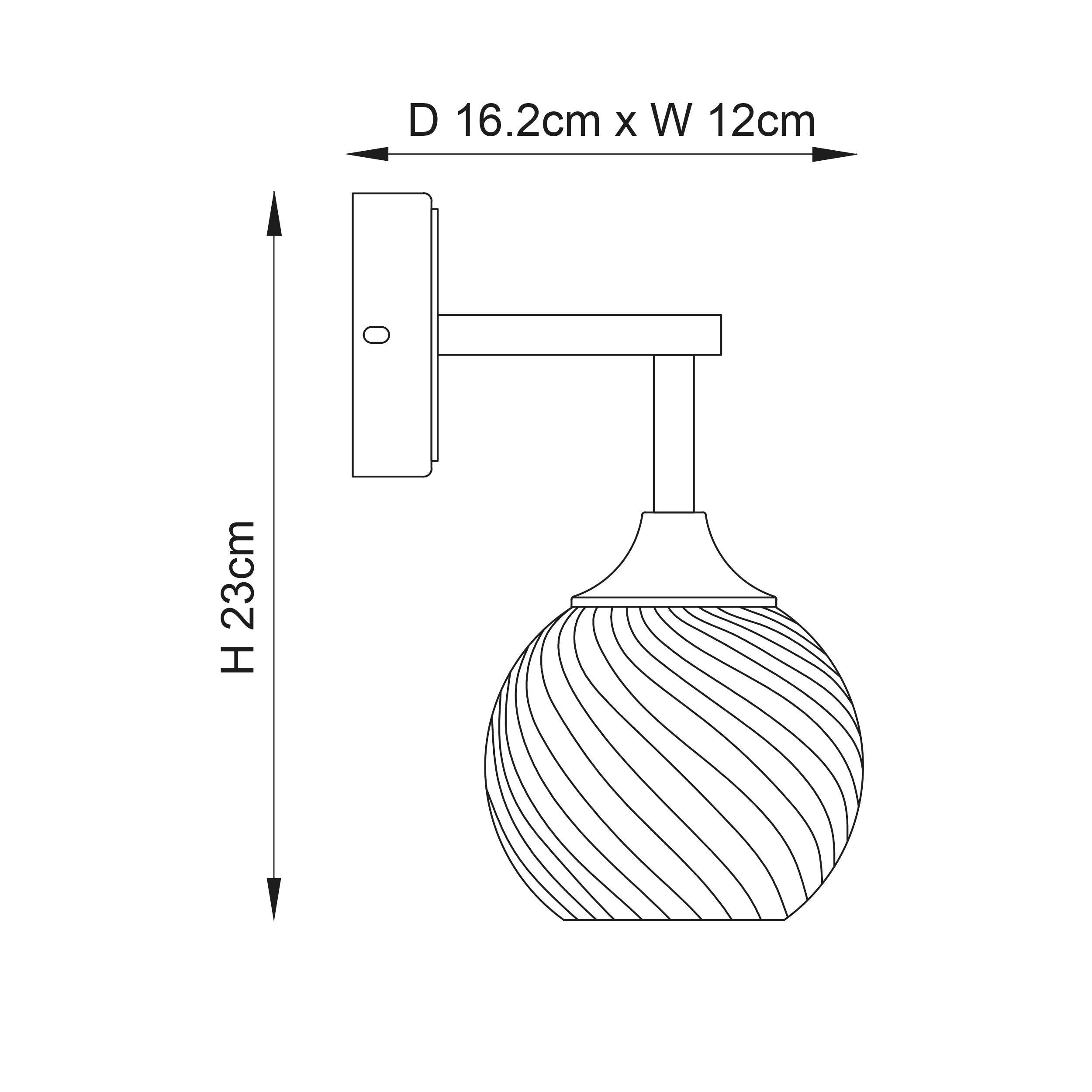 allegra nickel wall light spiral glass shade by Endon Lighting Dining Room Close Up Image