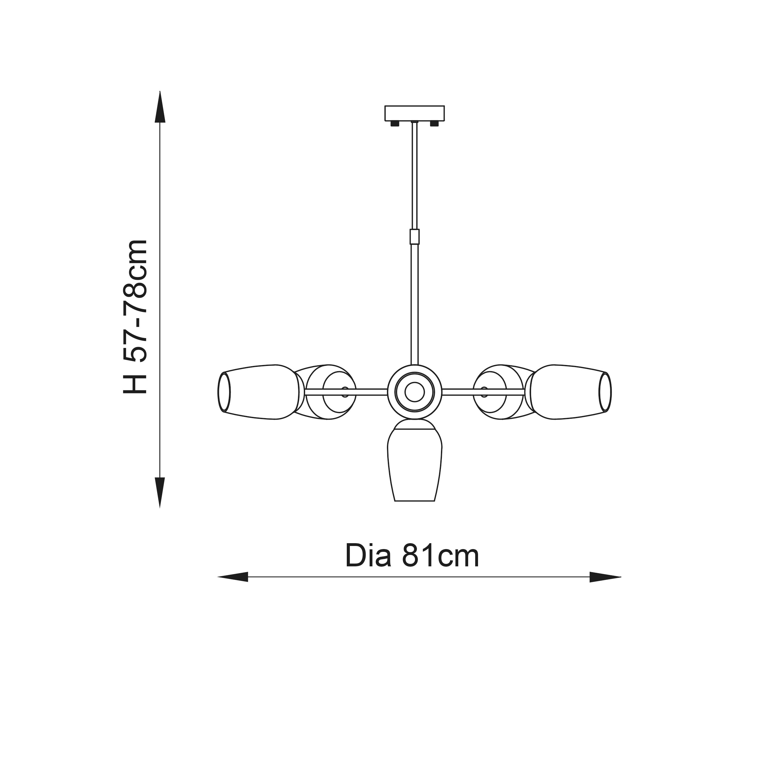 Maeve 6 Light Brass Pendant - Glass Shades