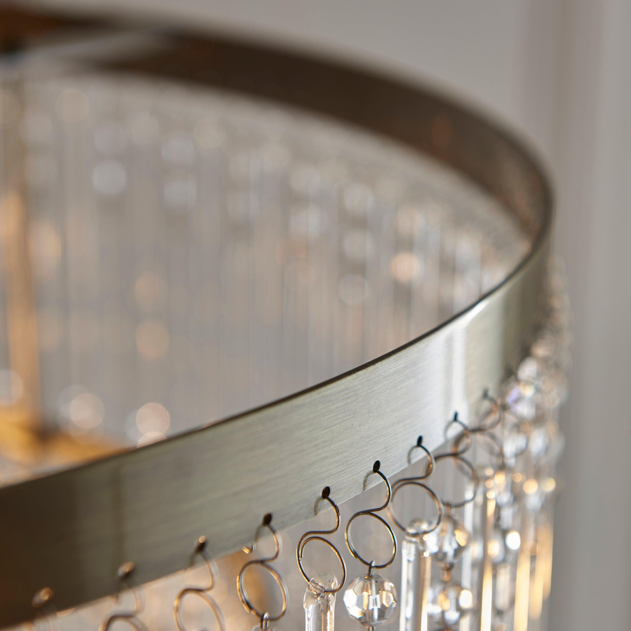 Genevieve 5 Light Brass and Clear Glass Droplet Chandelier