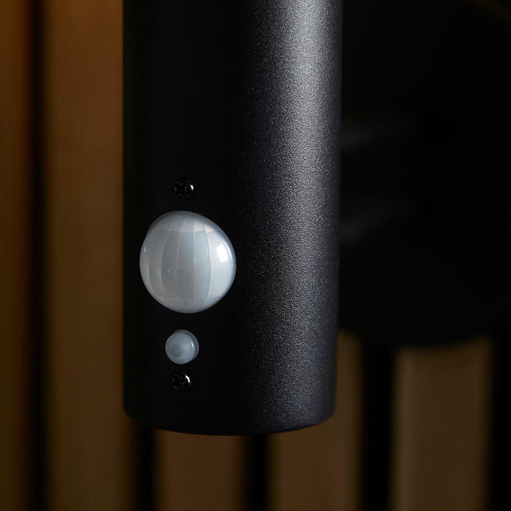 Tarrow Solar Black Outdoor PIR Wall Light