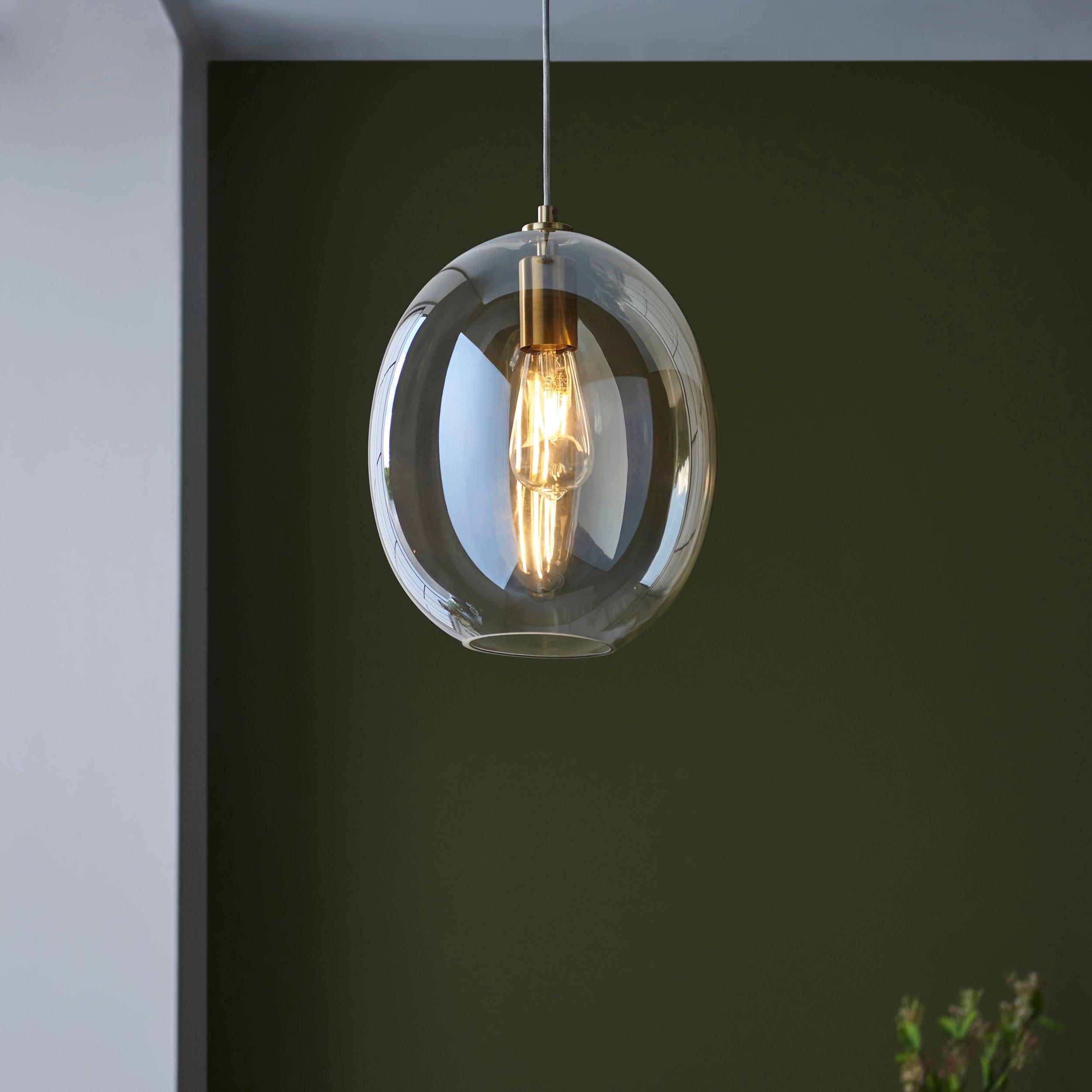 Kelda Brass Oval Pendant