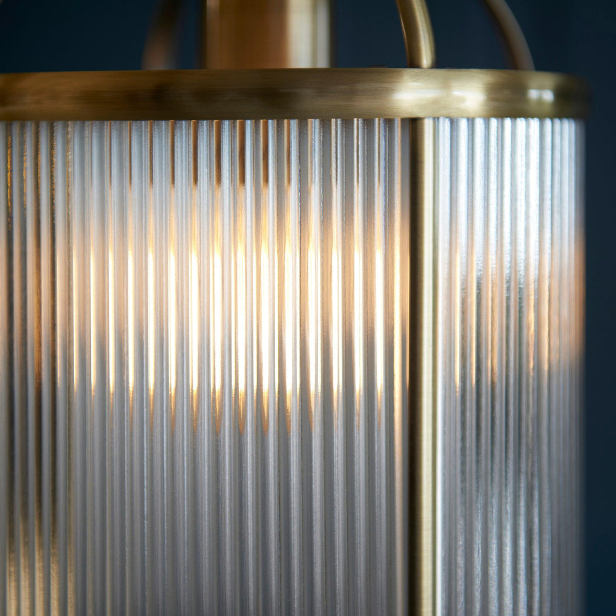 Lambeth Brass & Ribbed Glass Ceiling Pendant-warehouse-180926