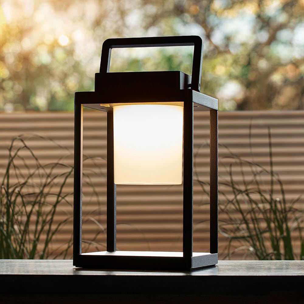 Voyage Rechargeable Black Outdoor Table Lamp - IP44