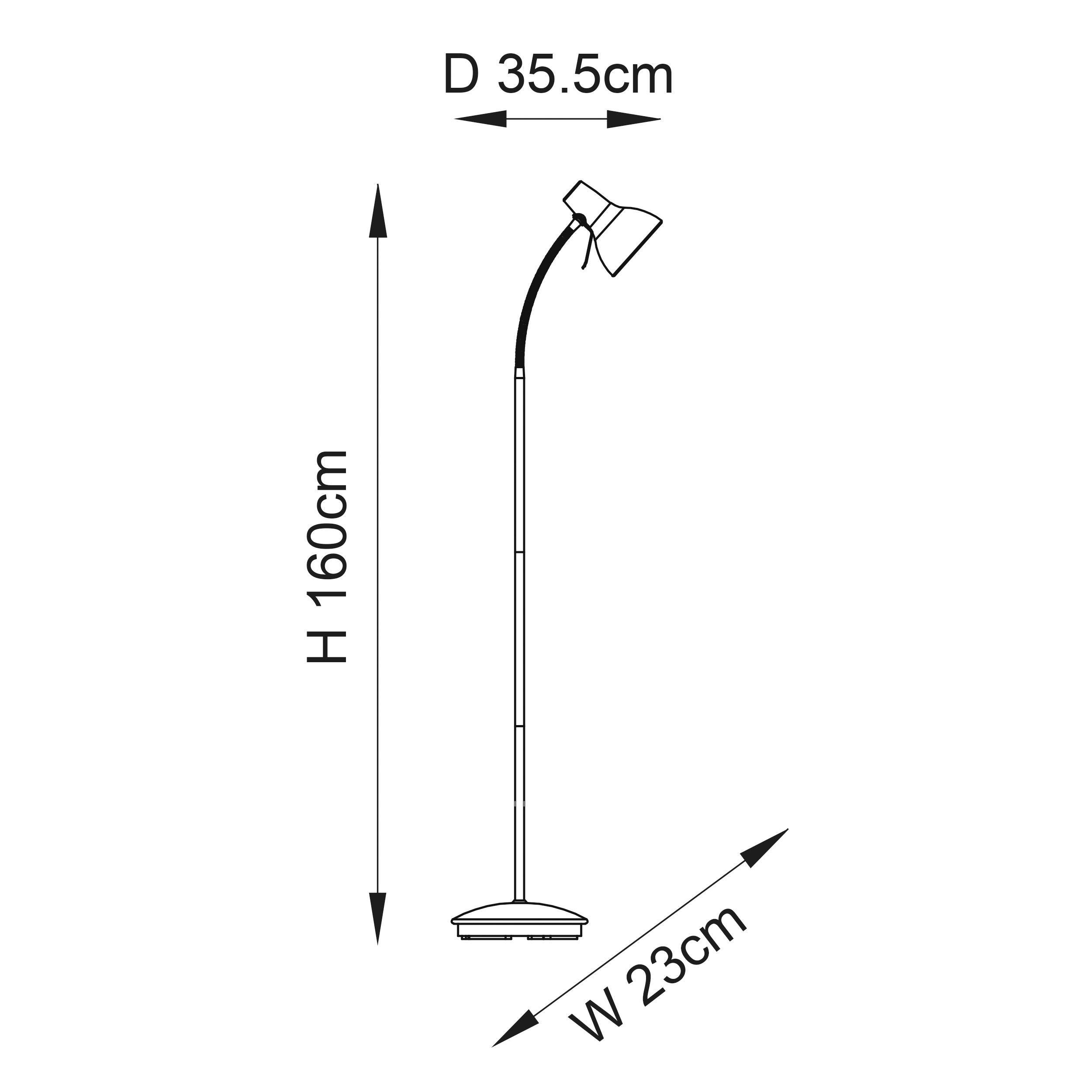 amalfi black reading floor lamp by Endon Lighting Kitchen Lights