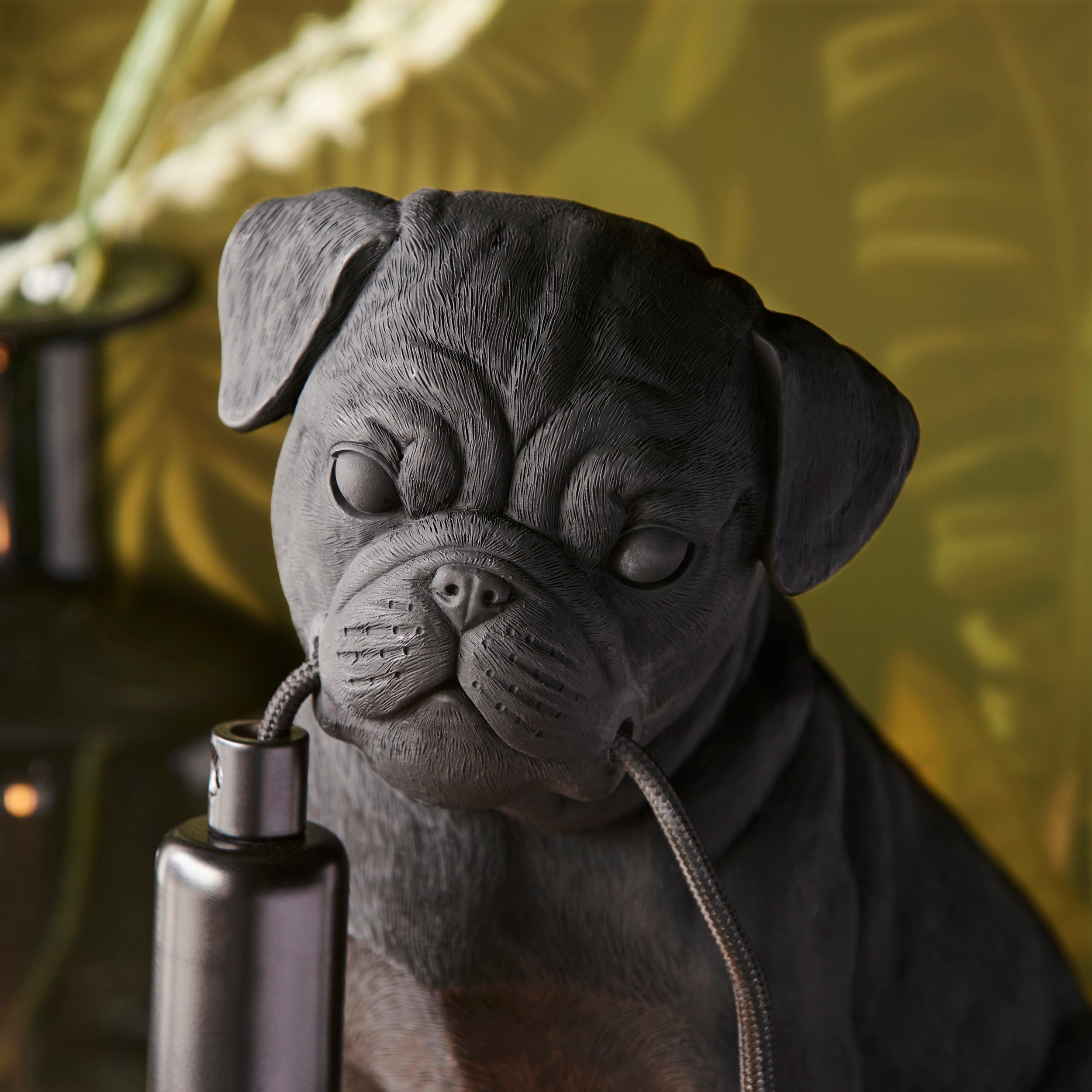 Pug Puppy Black Dog Table Lamp