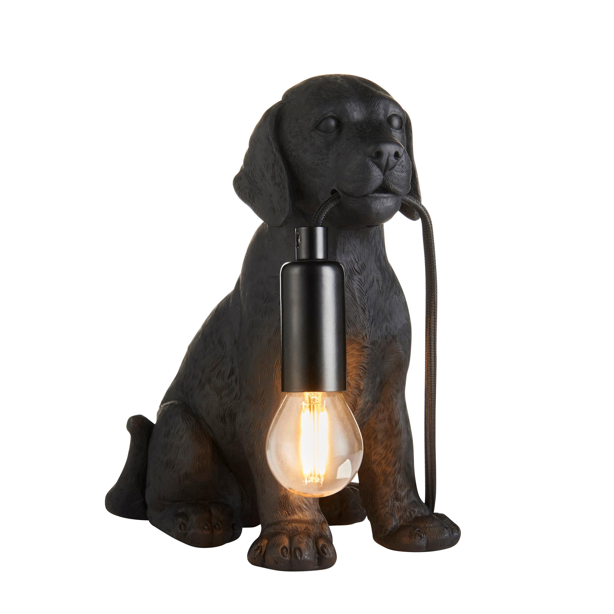 Labrador Puppy Black Dog Table Lamp 107365 by Endon Lighting