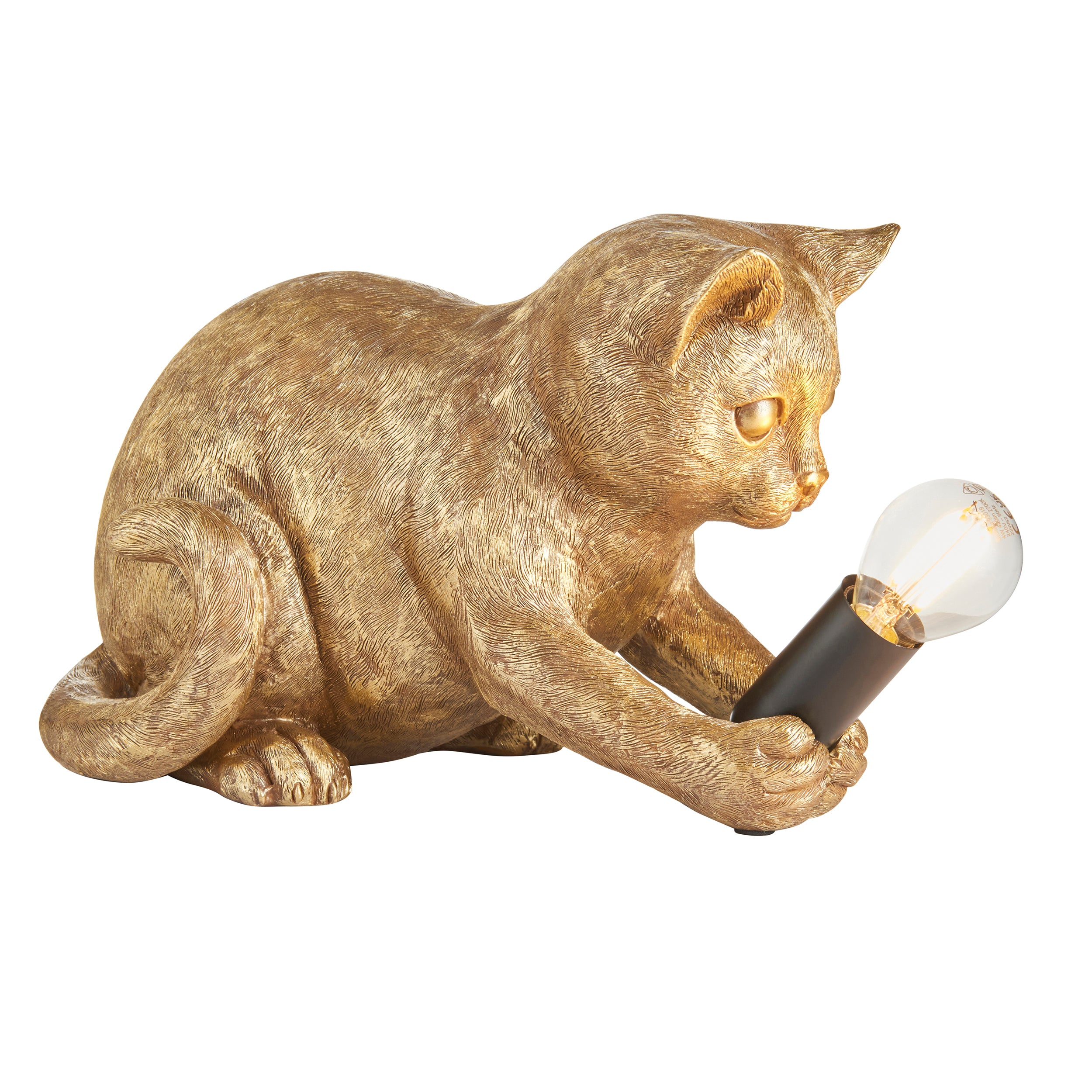 Kitten Gold Cat Table Lamp 107389 by Endon Lighting