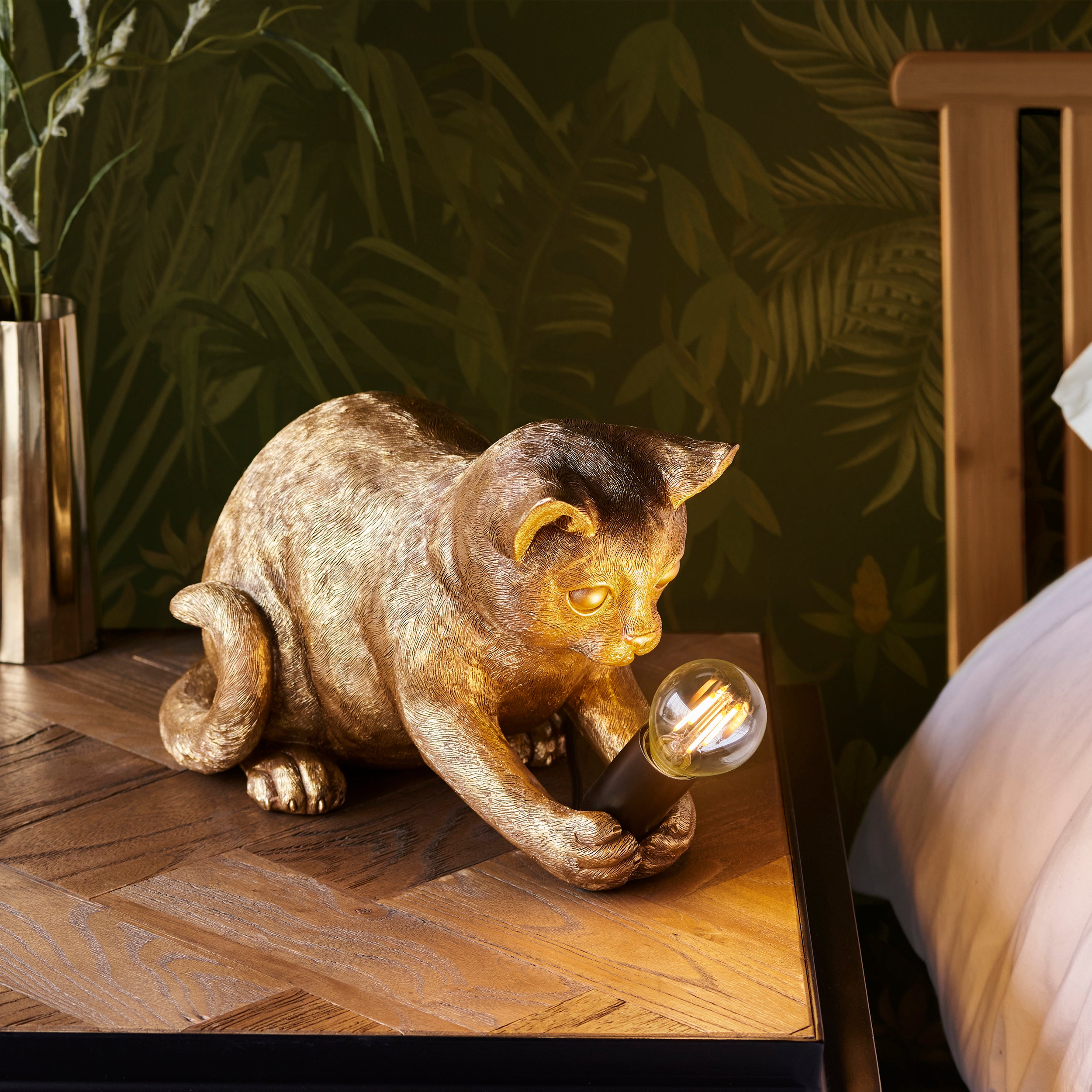 Kitten Gold Cat Table Lamp