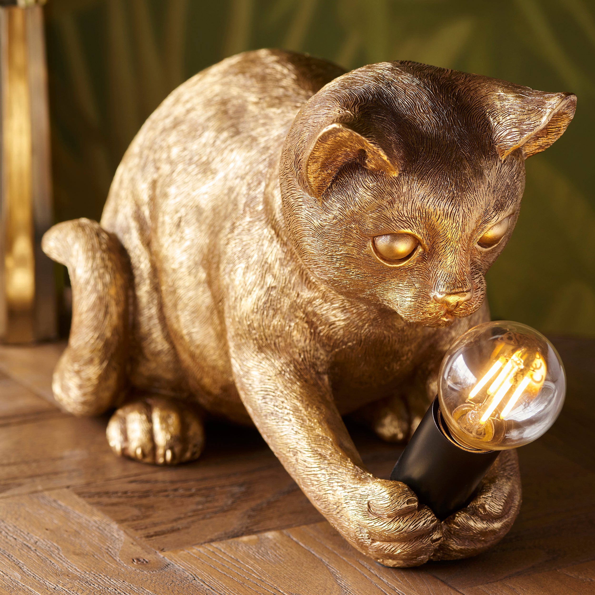 Kitten Gold Cat Table Lamp