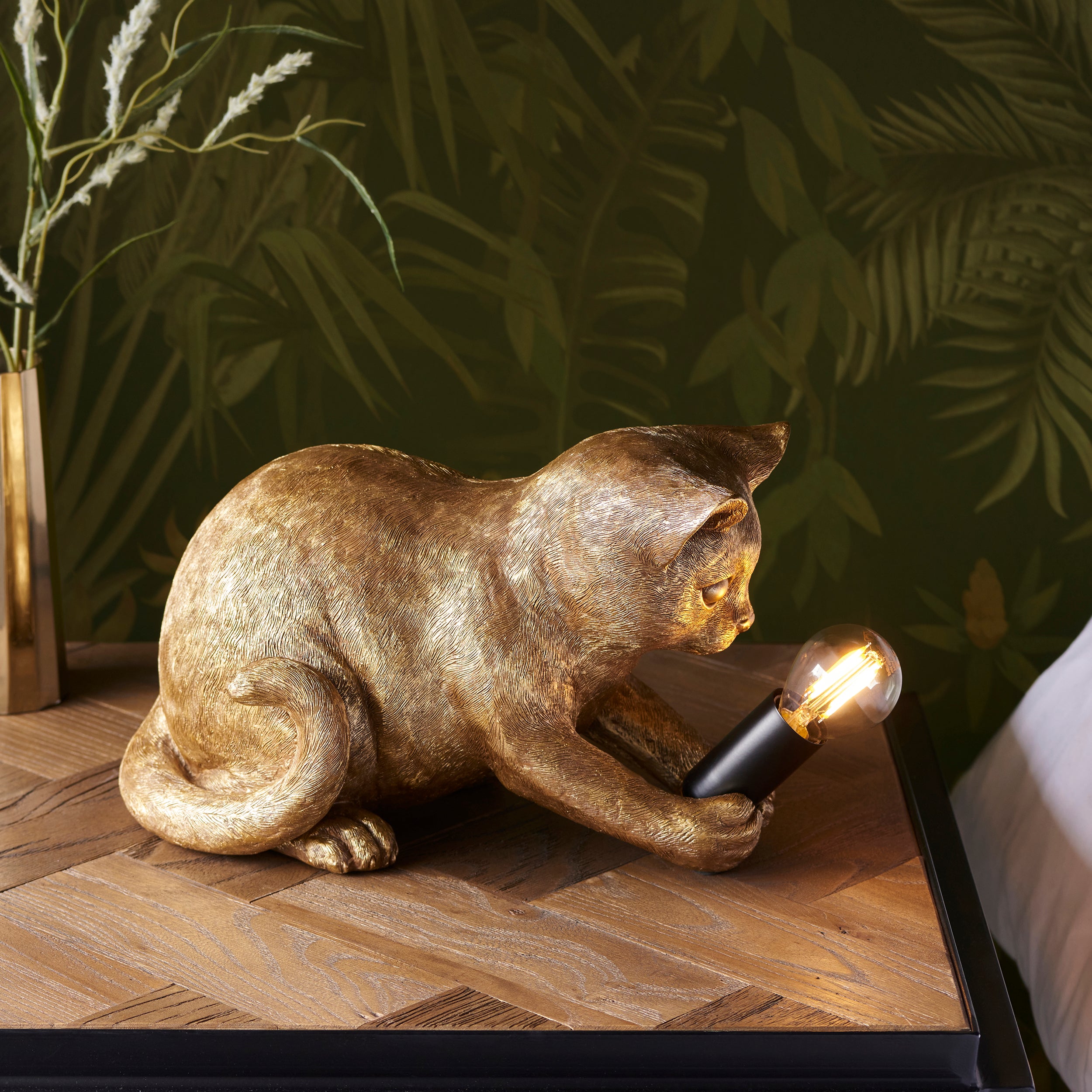 Kitten Gold Cat Table Lamp