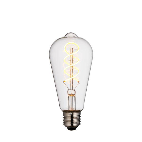 Twist E27 Filament Clear Glass Pear Dimmable 4W LED Light Bulb