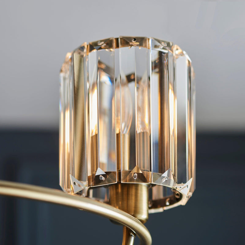 Endon Berenice 3 Light Brass Living Room Semi Flush Ceiling Light 107801_shade detail